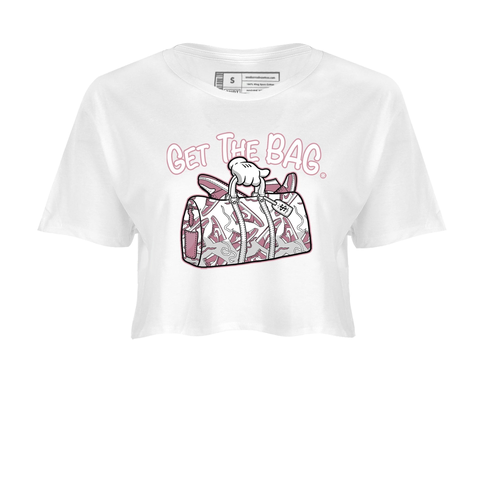 Air Jordan 1 Mauve shirt to match jordans Get The Bag crew neck streetwear t-shirt AJ1 High OG Mauve Drip Gear Zone Crew Neck Sneaker Matching TeeWhite 2 Crop Sneaker Matching Tee