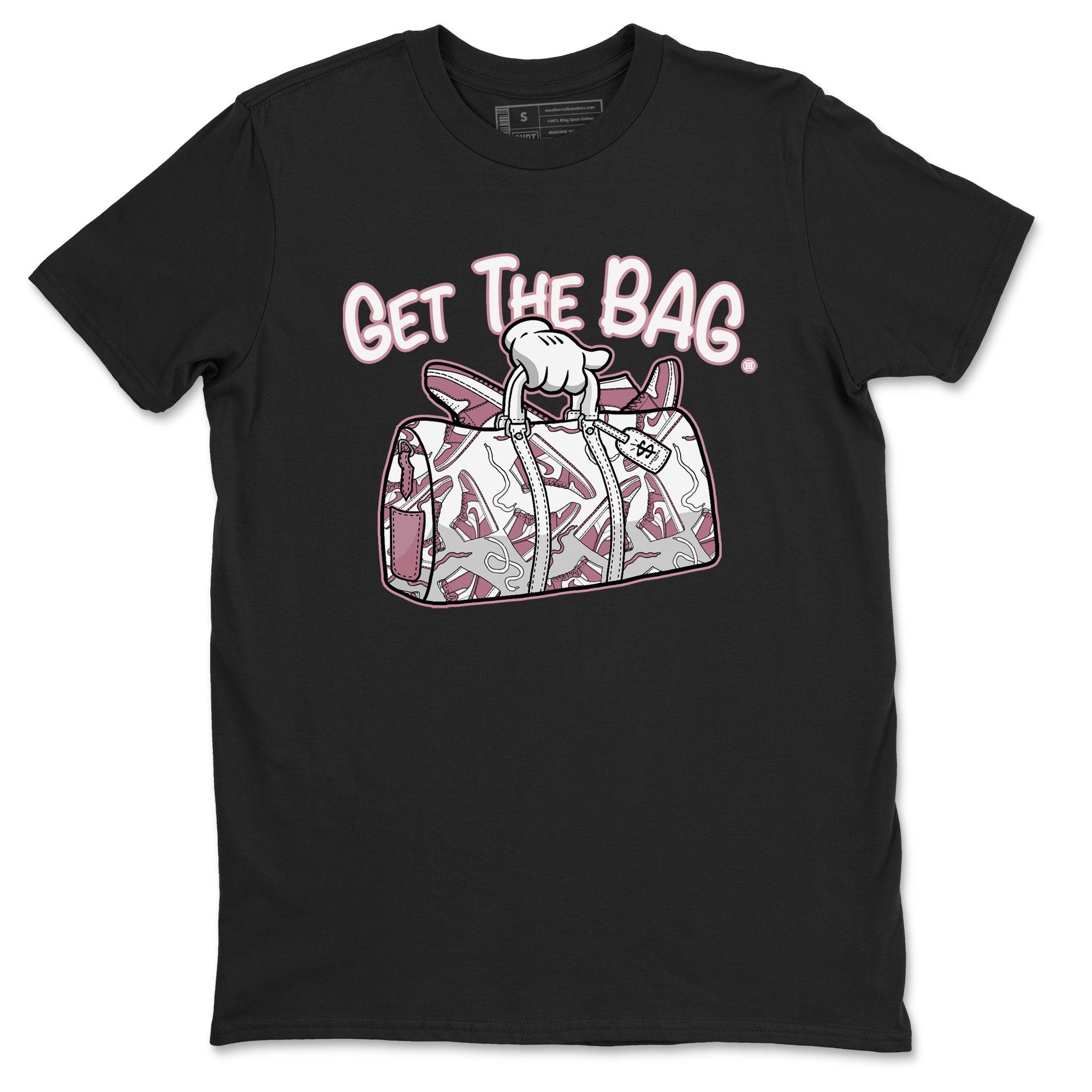 Air Jordan 1 Mauve shirt to match jordans Get The Bag crew neck streetwear t-shirt AJ1 High OG Mauve Drip Gear Zone Crew Neck Sneaker Matching TeeUnisex Black 2 Sneaker Matching Tee