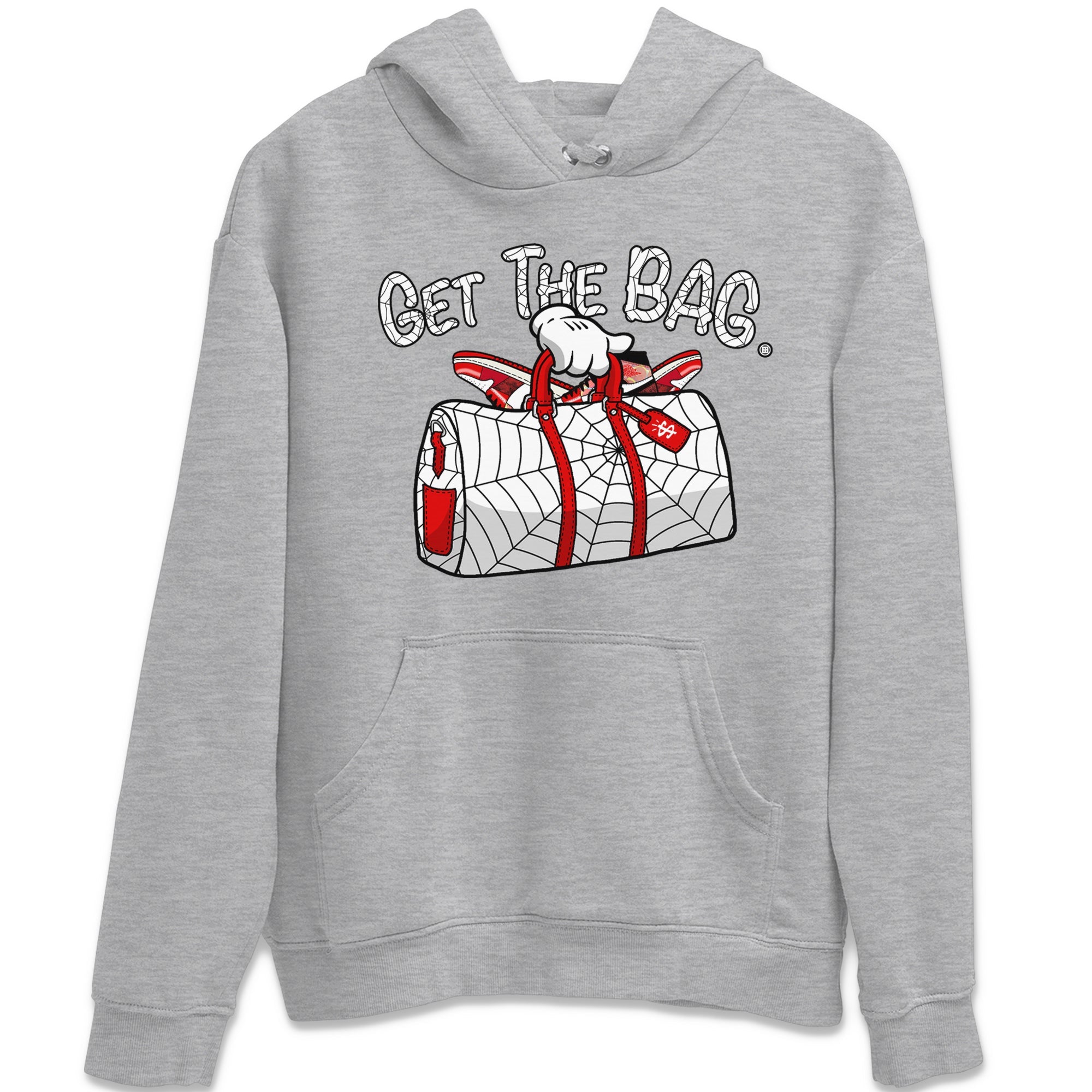 Air Jordan 1 Spider Man Sneaker Match Tees Get The Bag t shirt Air Jordan 1 x Spider Man Shirts Unisex Shirts Heather Grey 2