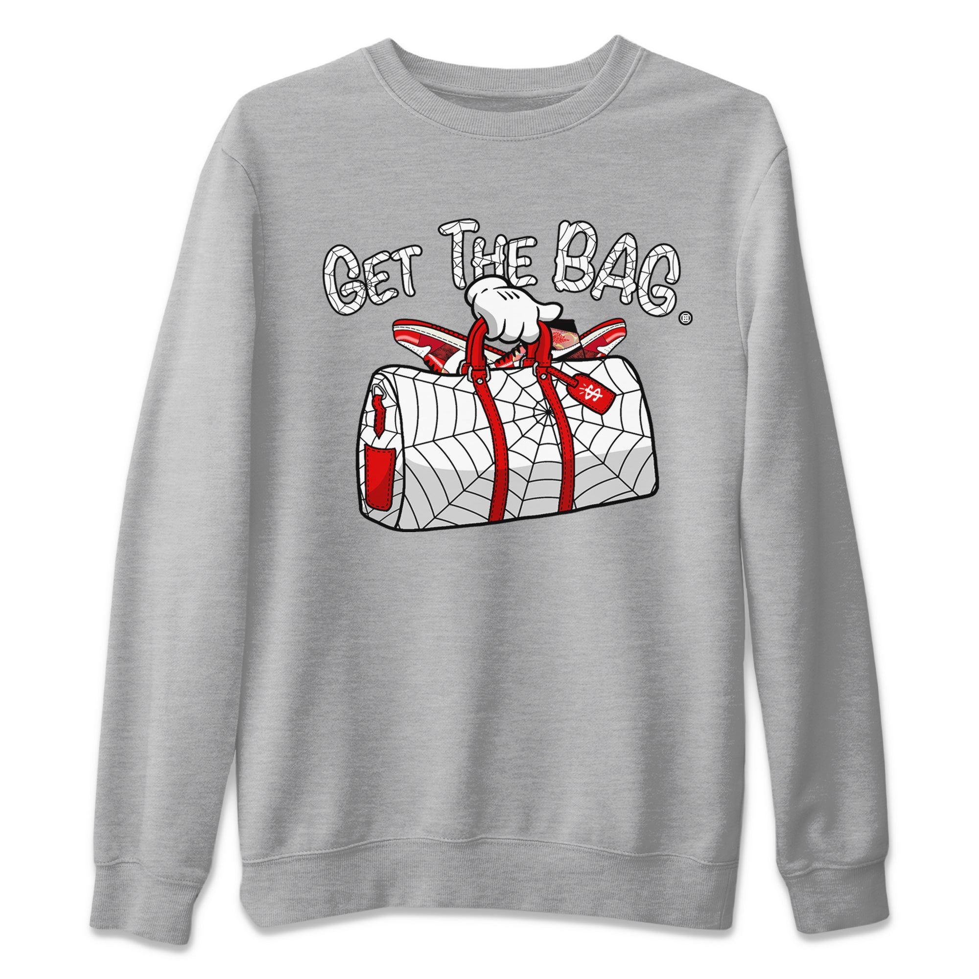 Air Jordan 1 Spider Man Sneaker Match Tees Get The Bag t shirt Air Jordan 1 x Spider Man Shirts Unisex Shirts Heather Grey 2