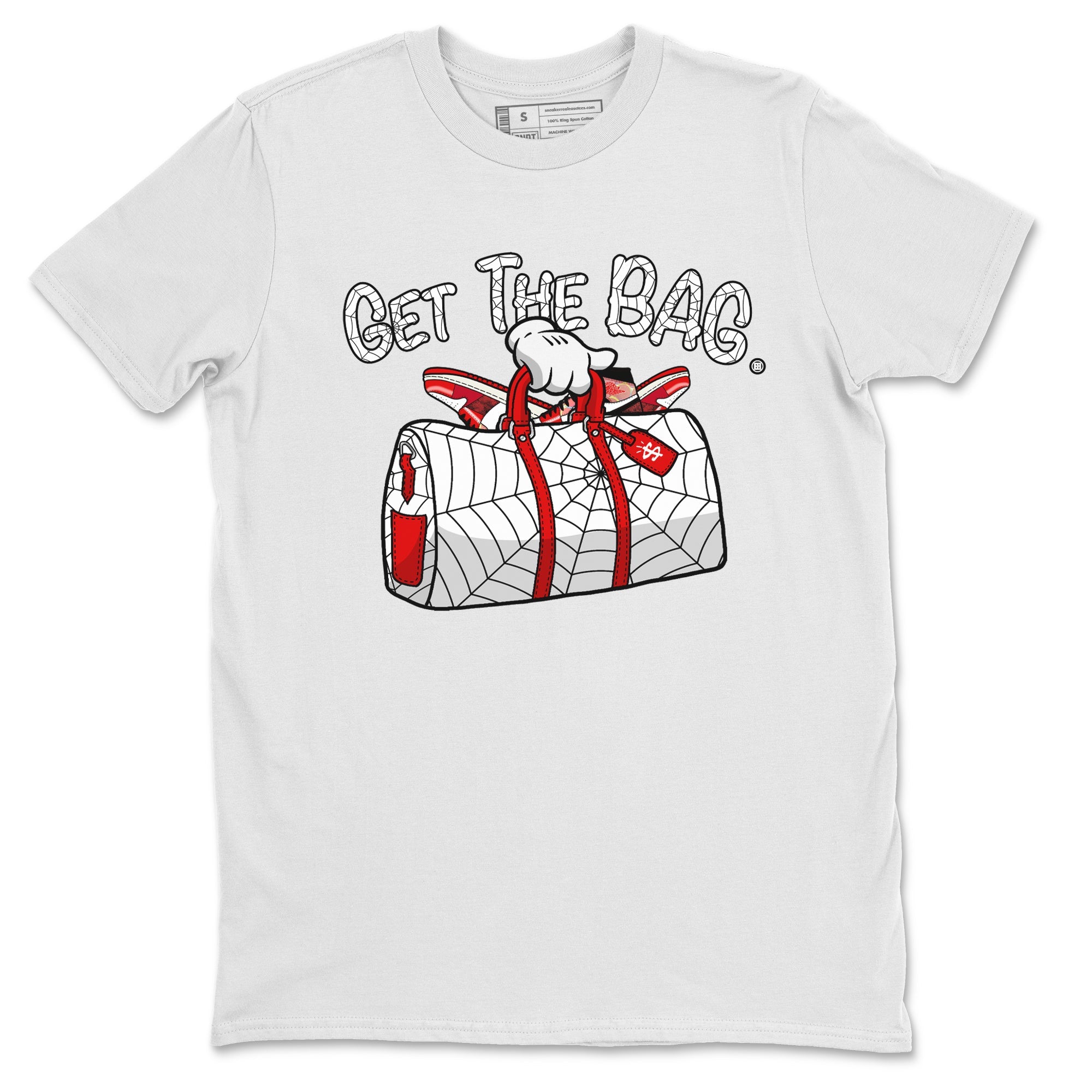 Air Jordan 1 Spider Man Sneaker Match Tees Get The Bag t shirt Air Jordan 1 x Spider Man Shirts Unisex Shirts White 2