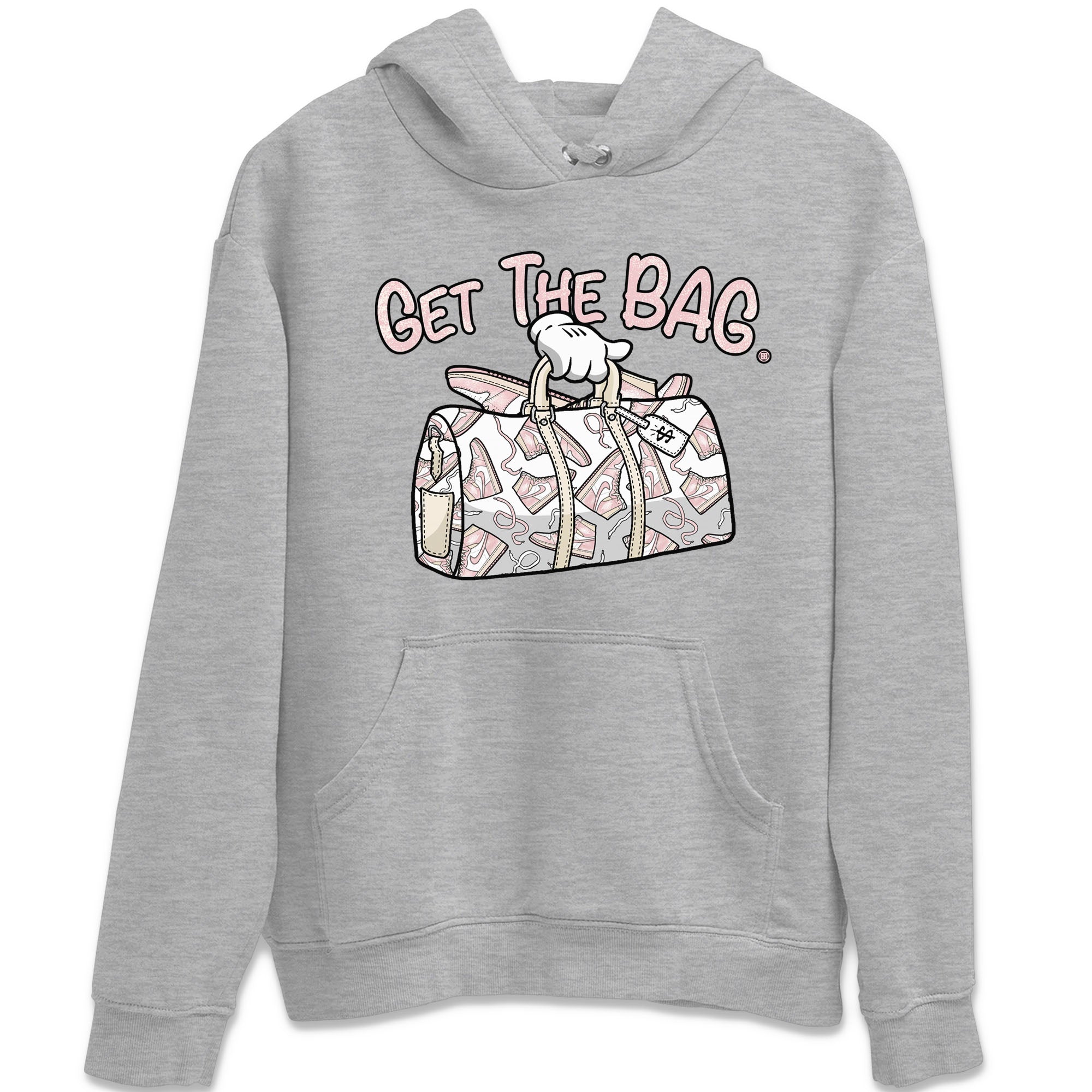 Air Jordan 1 Washed Pink Sneaker Match Tees Get The Bag Streetwear Sneaker Shirt Air Jordan 1 High OG WMNS Washed Pink Tees Unisex Shirts Heather Grey 2