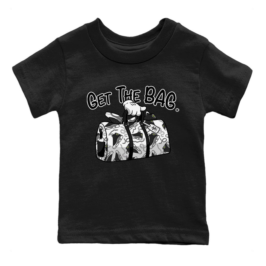 Air Jordan 13 Black Flint Sneaker Match Tees Get The Bag Streetwear Sneaker Shirt Air Jordan 13 Retro Black Flint Sneaker Release Tees Kids Shirts Black 2