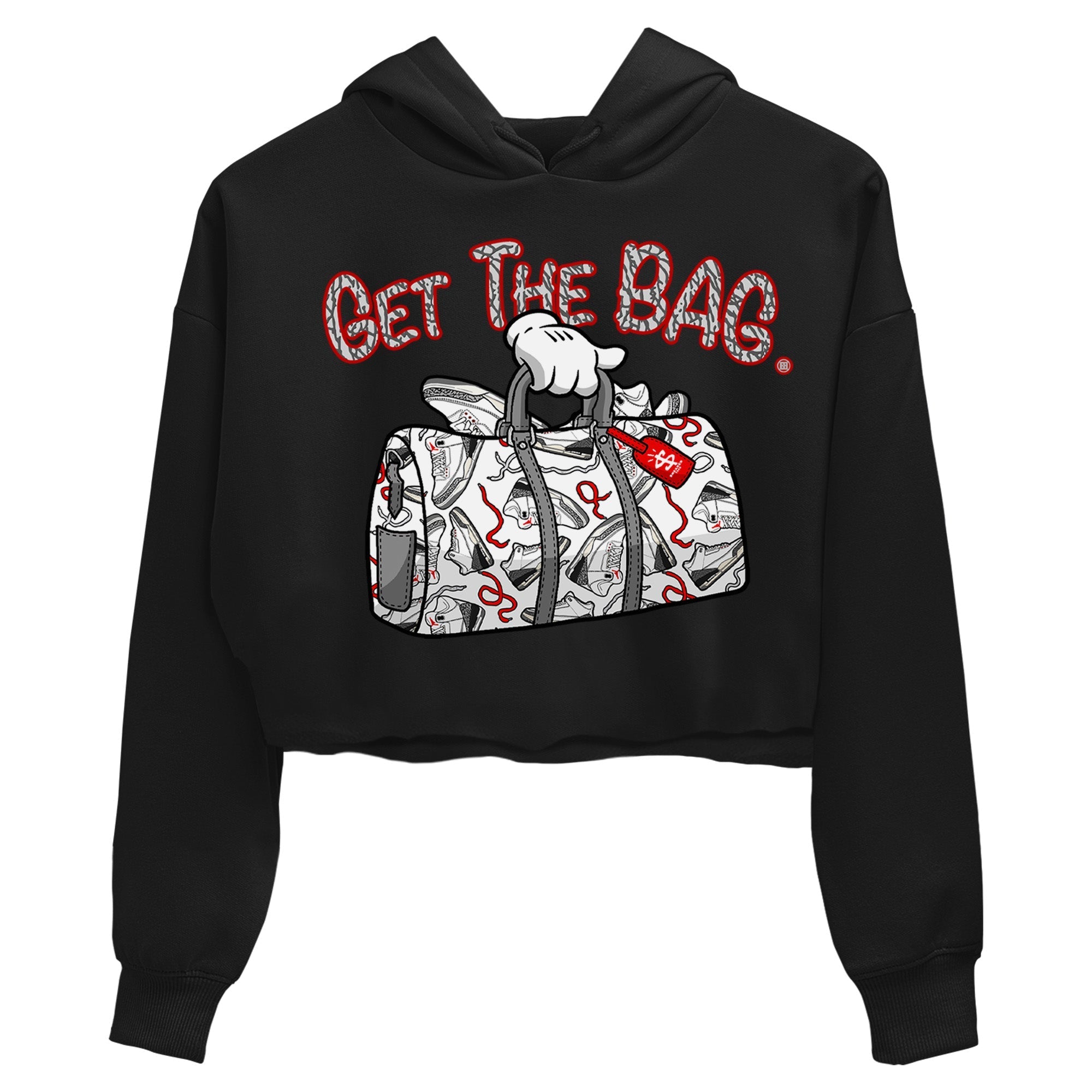 Air Jordan 3 White Cement Shirt To Match Jordans Get The Bag Sneaker Tees Air Jordan 3 Retro White Cement Drip Gear Zone Sneaker Matching Clothing Women's Shirts Black 2