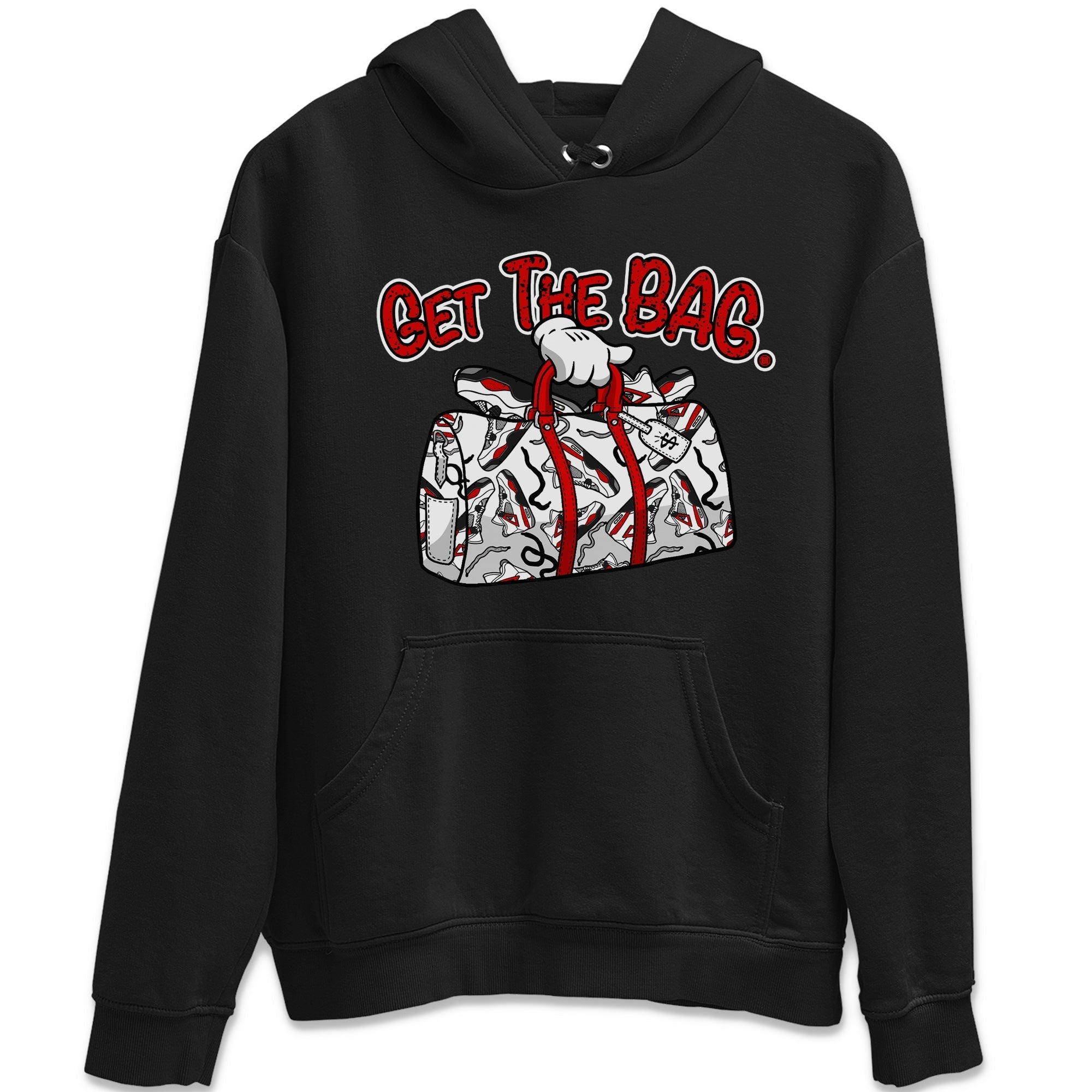 Jordan 4 Red Cement Tees Outfits Get The Bag Streetwear Sneaker Shirt Air Jordan 4 Red Cement Sneaker Release Tees Unisex Shirts Black 2