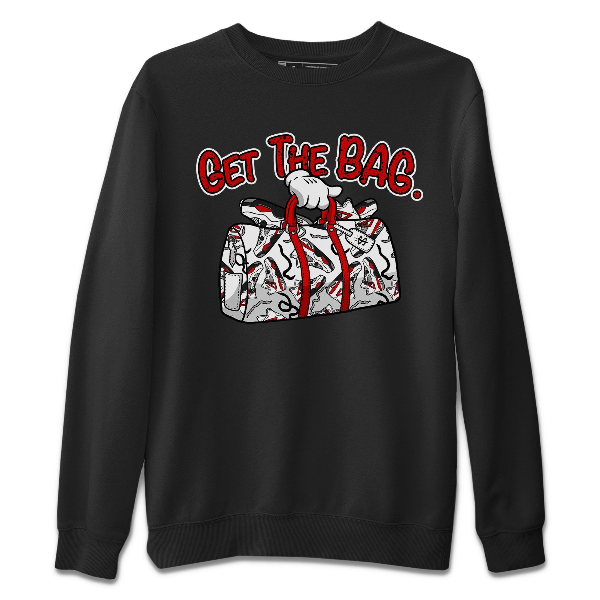 Jordan 4 Red Cement Tees Outfits Get The Bag Streetwear Sneaker Shirt Air Jordan 4 Red Cement Sneaker Release Tees Unisex Shirts Black 2