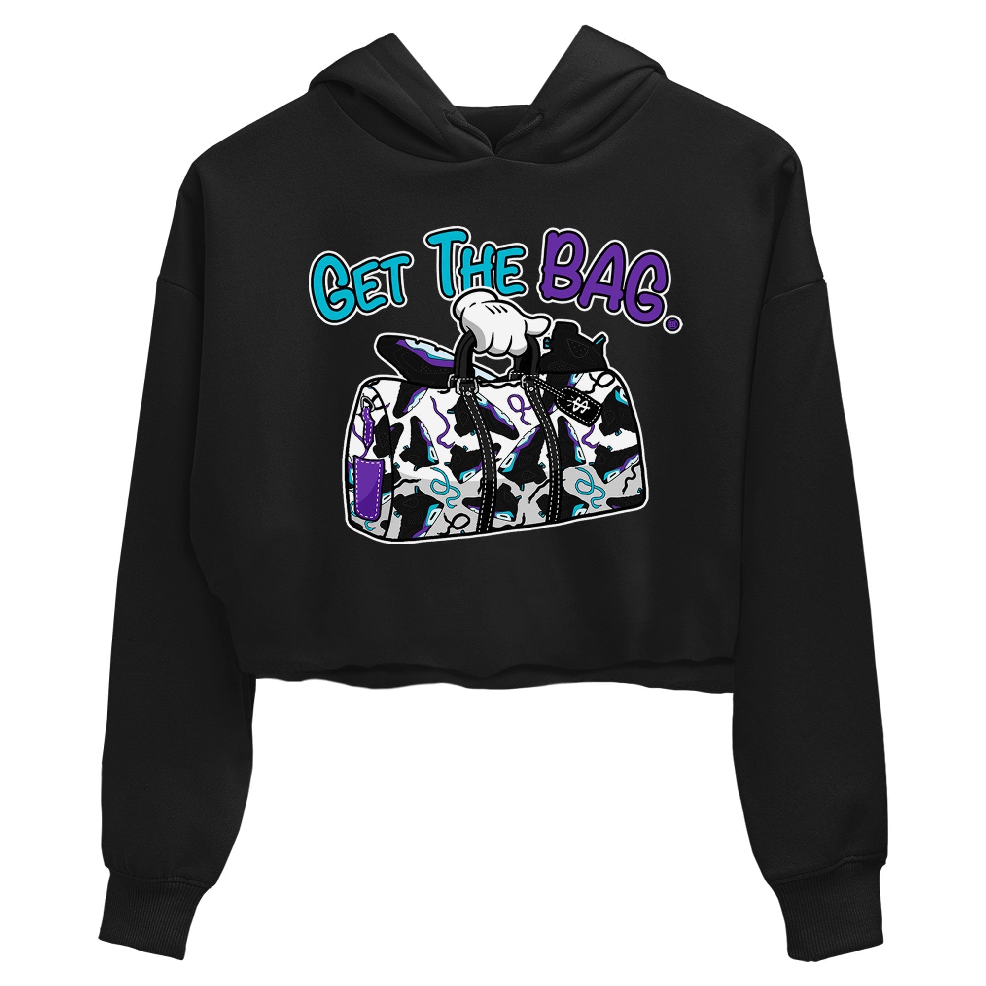 AJ6 Aqua Sneaker Match Tees Get The Bag Streetwear Sneaker Shirt Air Jordan 6 Aqua Drip Gear Zone Sneaker Matching Clothing Women's Shirts Black 2