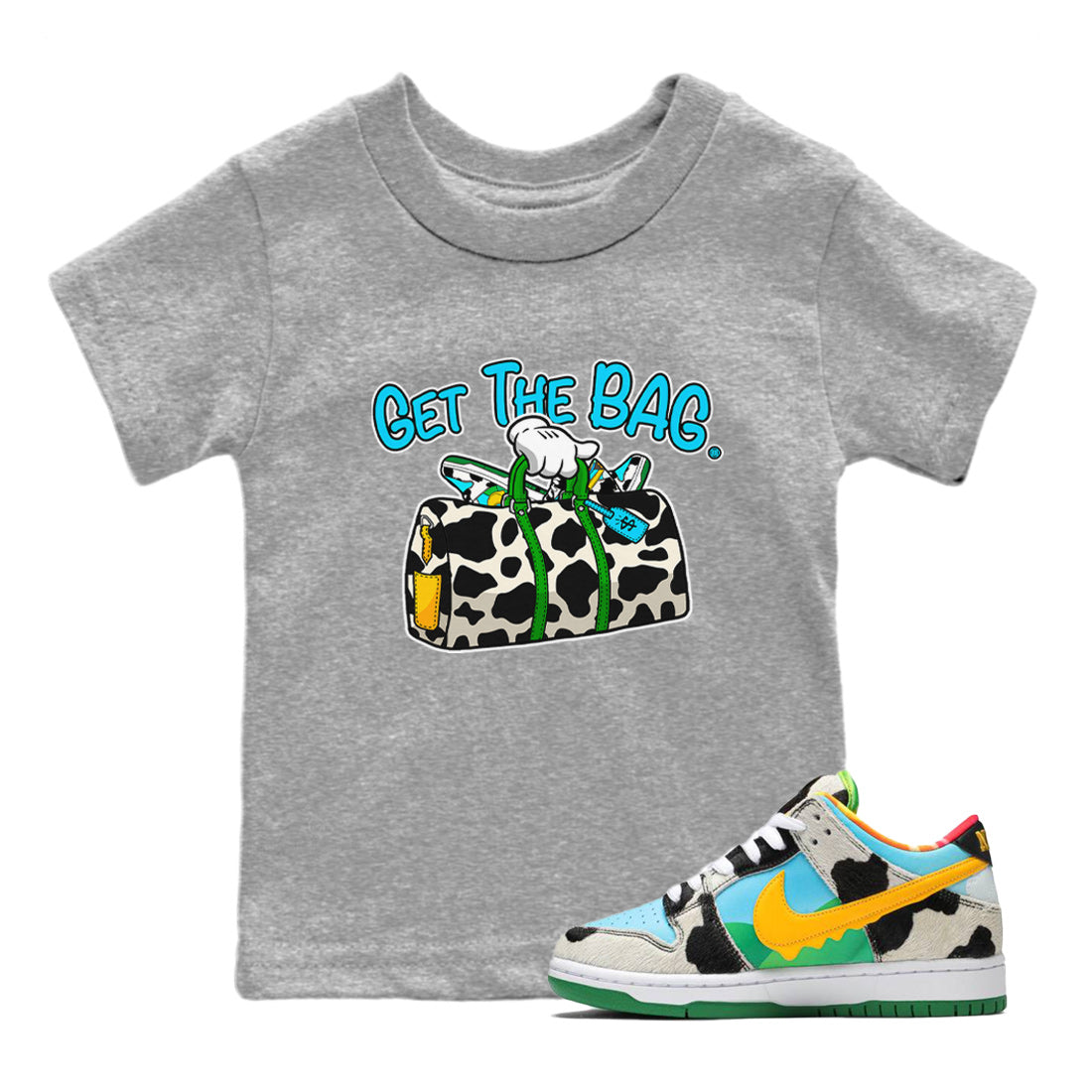 Dunk Chunky Dunky Tee Get The Bag Streetwear Sneaker Shirt Dunk Chunky Dunky Sneaker Release Tees Kids Shirts Heather Grey 1