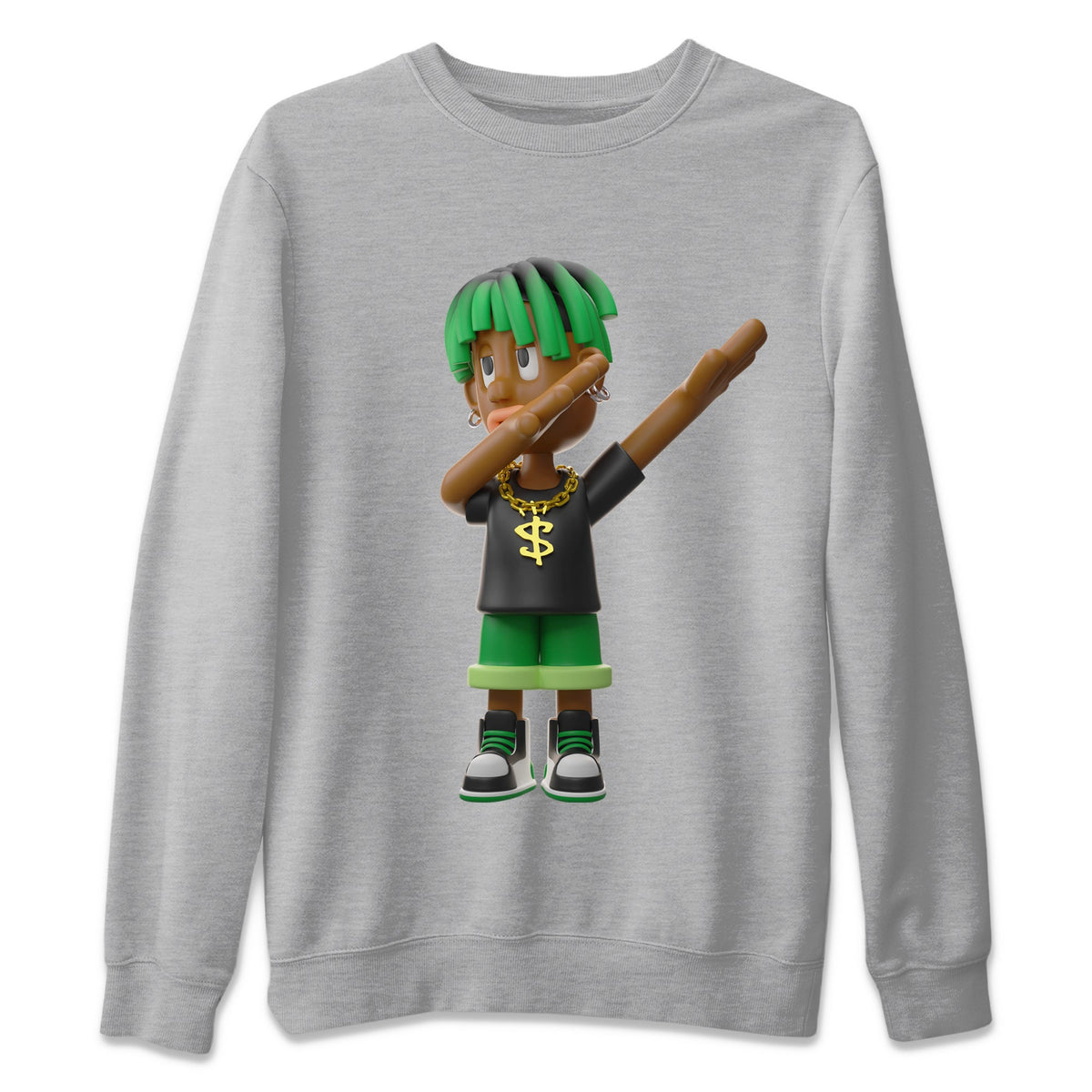 Air Jordan 1 Celtics Sneaker Tees Drip Gear Zone Get'em Boy Sneaker Tees AJ1 High OG Lucky Green Shirt Unisex Shirts Heather Grey 2