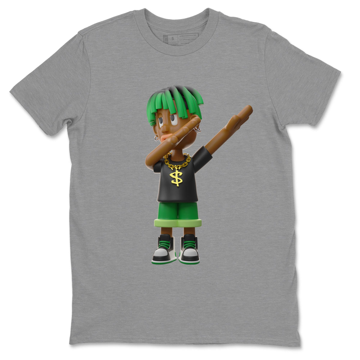 Air Jordan 1 Celtics Sneaker Tees Drip Gear Zone Get'em Boy Sneaker Tees AJ1 High OG Lucky Green Shirt Unisex Shirts Heather Grey 2