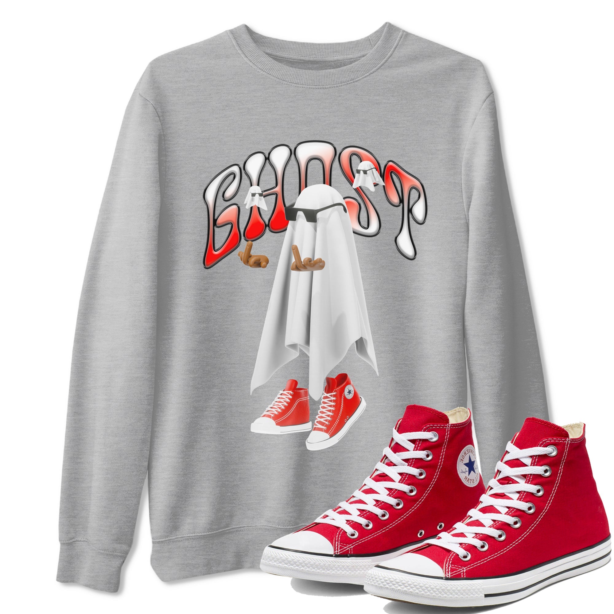 Converse High Top Red shirt to match sneakers Ghost Gang sneaker tees Shoes Match Converse High Top Red Drip Gear Zone Sneaker Tee Unisex Heather Grey 1 T-Shirt