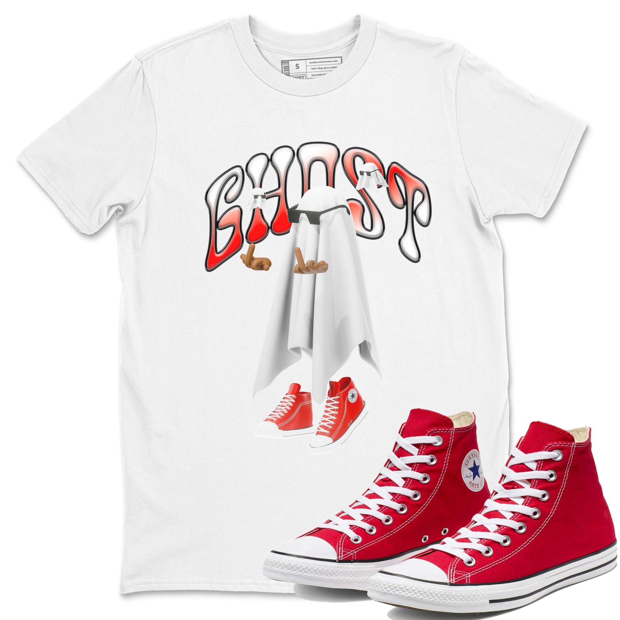 Converse High Top Red shirt to match sneakers Ghost Gang sneaker tees Shoes Match Converse High Top Red Drip Gear Zone Sneaker Tee Unisex White 1 T-Shirt