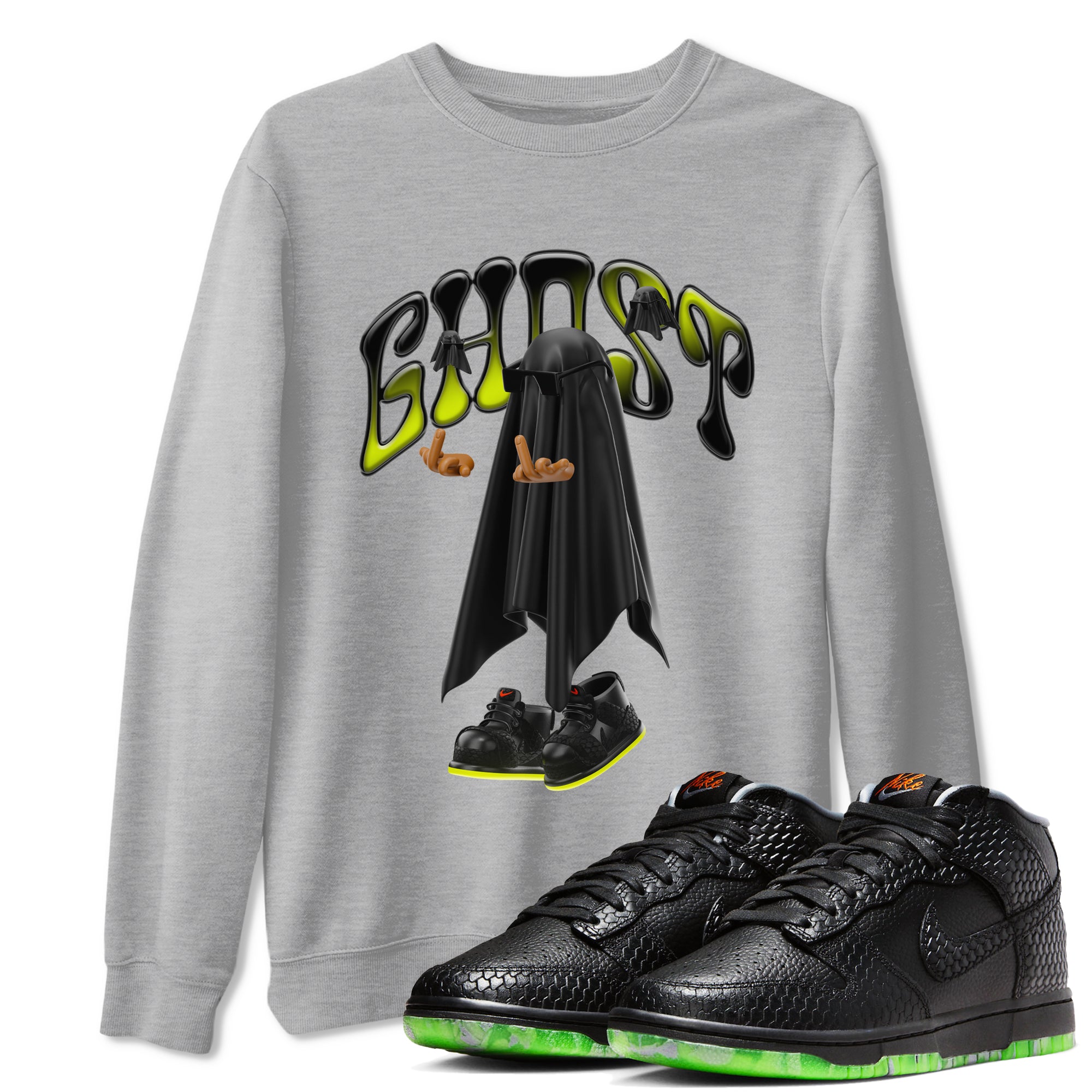 Dunk Halloween shirt to match jordans Ghost Gang sneaker tees halloween horror nights Nike Dunk Halloween Drip Gear Zone Unisex Crew Neck Tee Heather Grey 1 T-Shirt