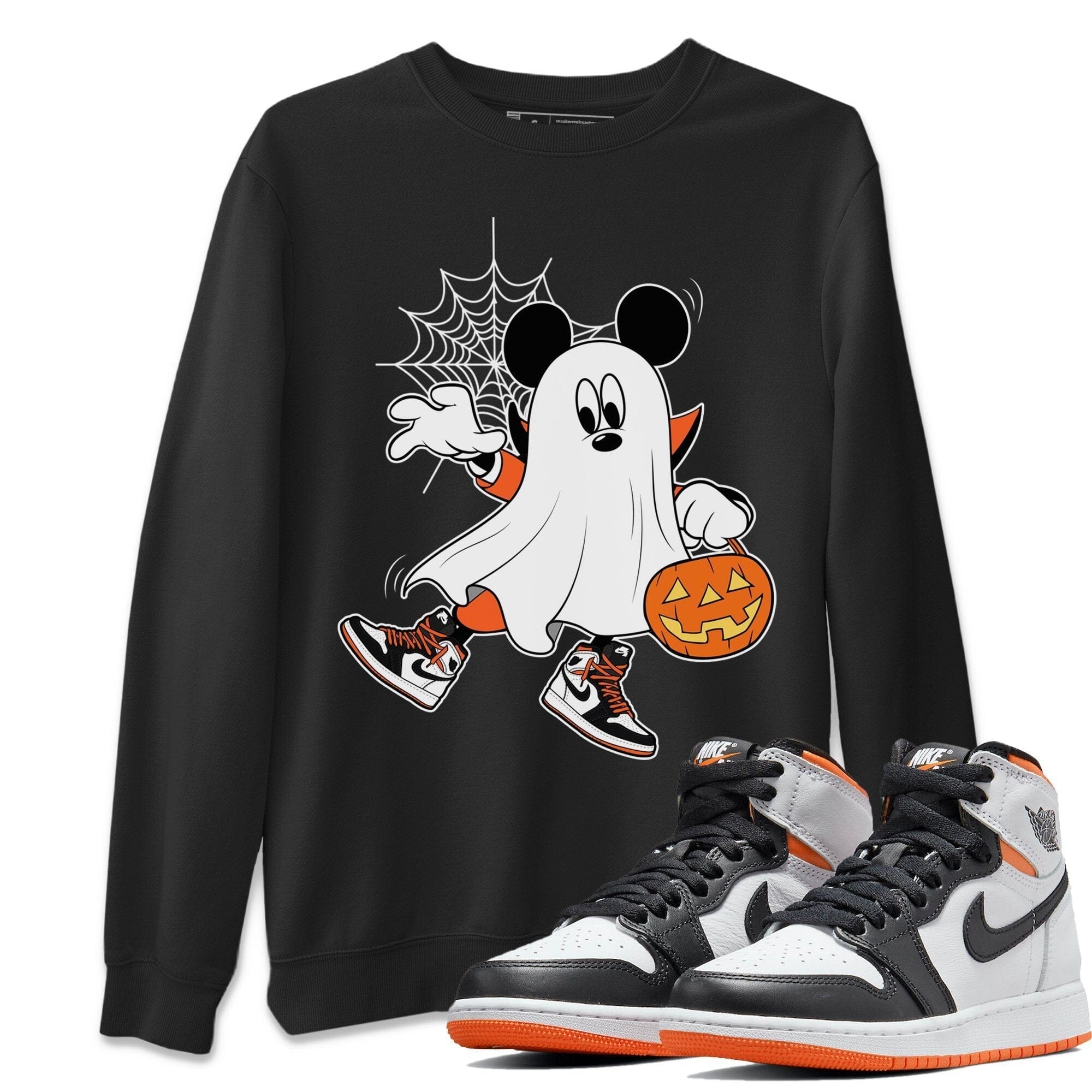 Jordan 1 Electro Orange Sneaker Matching T-Shirt Ghost Mouse Sneaker Tees Jordan 1 Electro Orange Sneaker Release Tees Crew Neck Tees