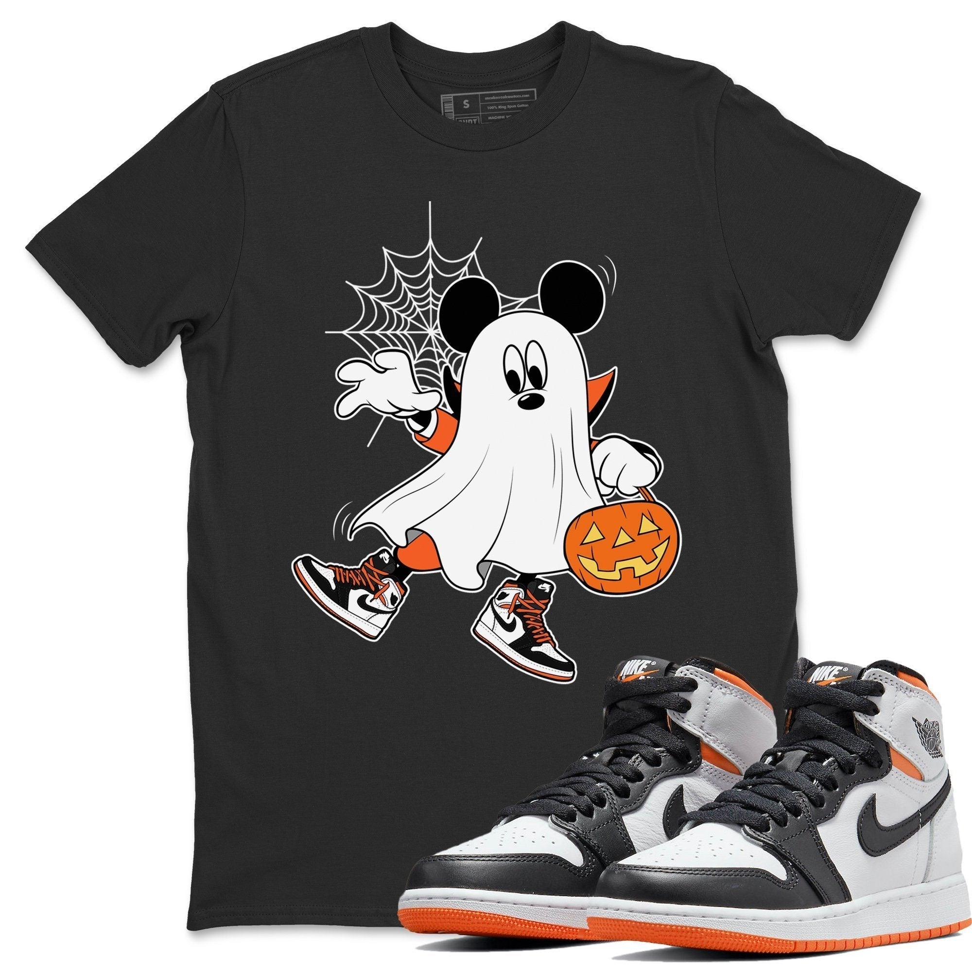 Jordan 1 Electro Orange Sneaker Matching T-Shirt Ghost Mouse Sneaker Tees Jordan 1 Electro Orange Sneaker Release Tees Crew Neck Tees