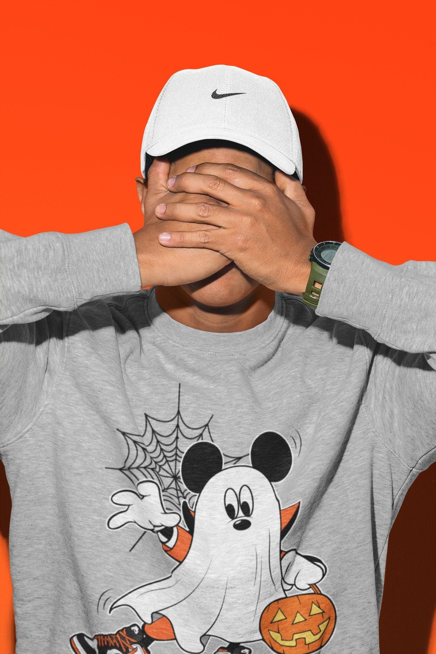 Jordan 1 Electro Orange Sneaker Matching T-Shirt Ghost Mouse Sneaker Tees Jordan 1 Electro Orange Sneaker Release Tees Crew Neck Tees