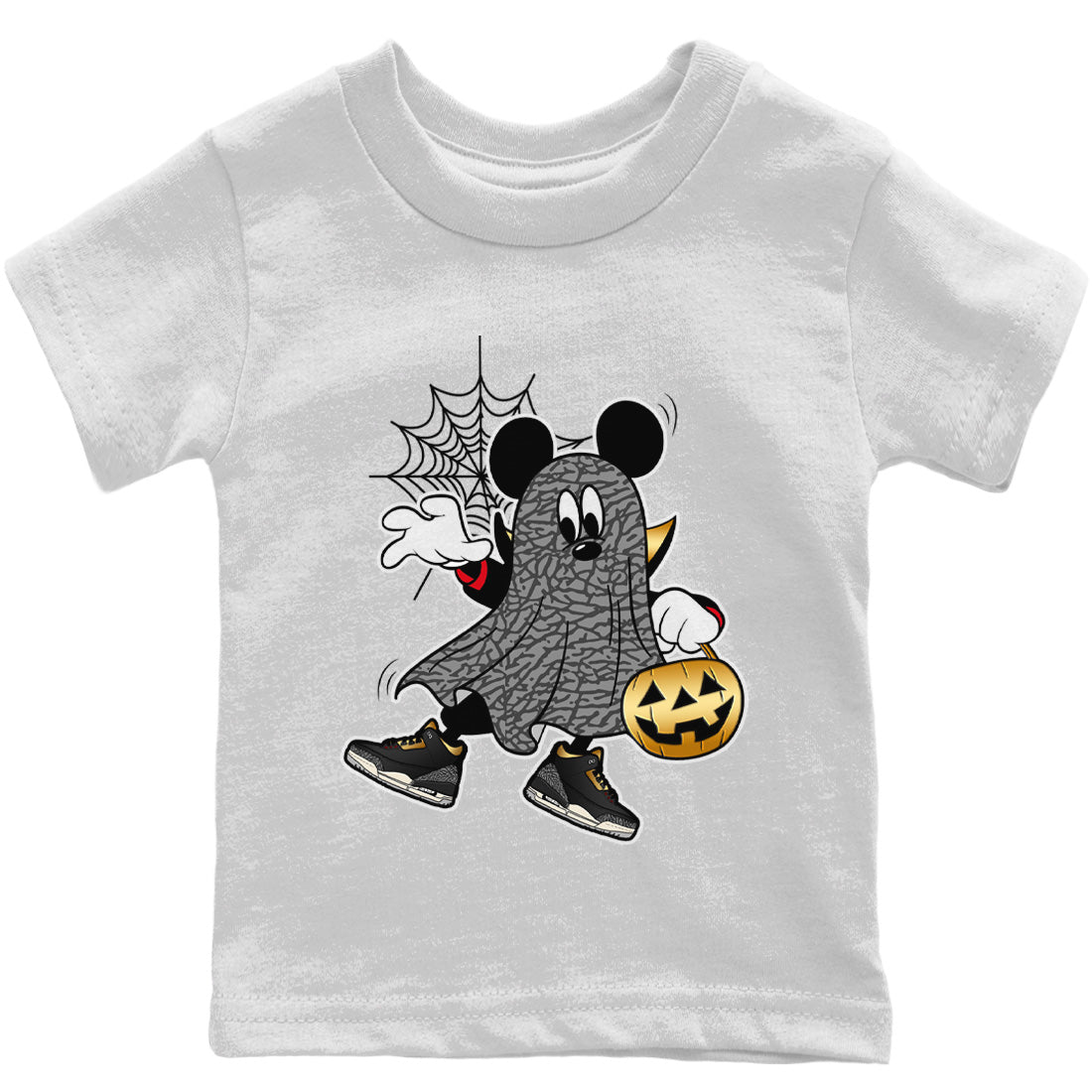 Jordan 3 Black Gold Sneaker Matching T-Shirt Ghost Mouse Sneaker Tees Jordan 3 Black Gold Sneaker Release Tees Kids Shirts