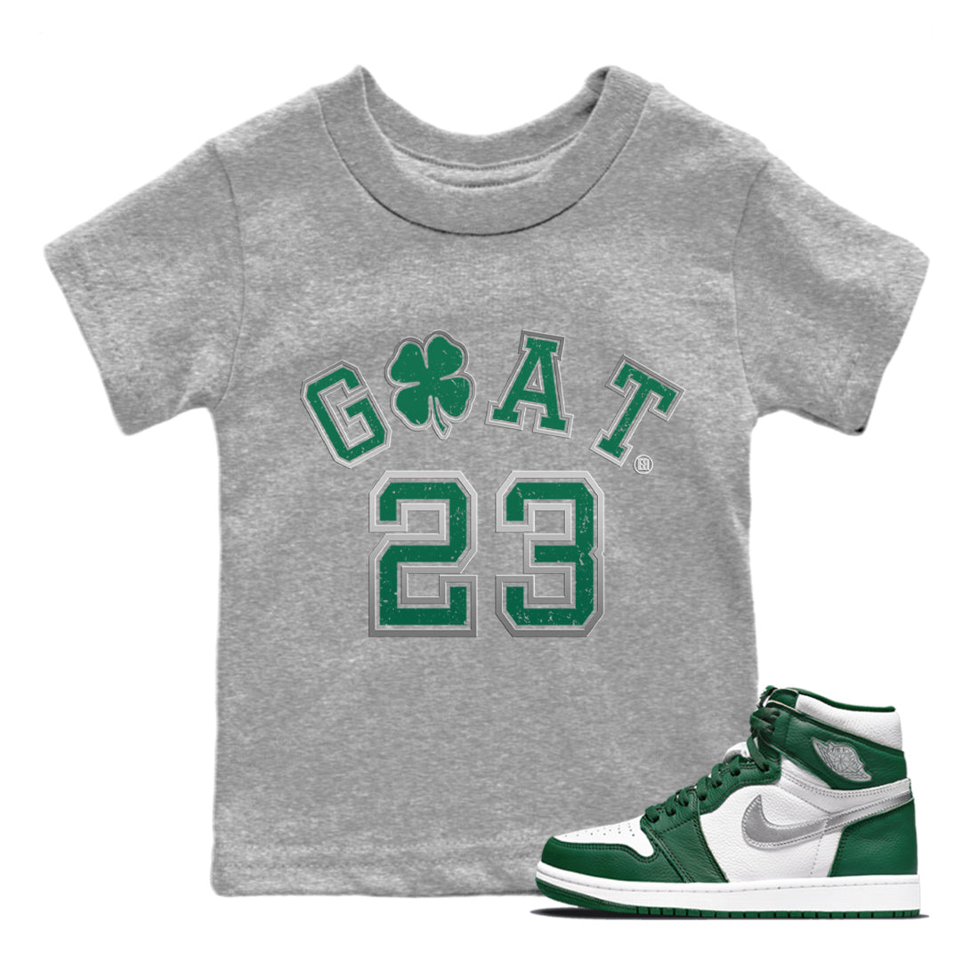 Jordan 1 Gorge Green Sneaker Matching T-Shirt Goat 23 Sneaker Tees Jordan 1 Gorge Green Sneaker Release Tees Kids Shirts