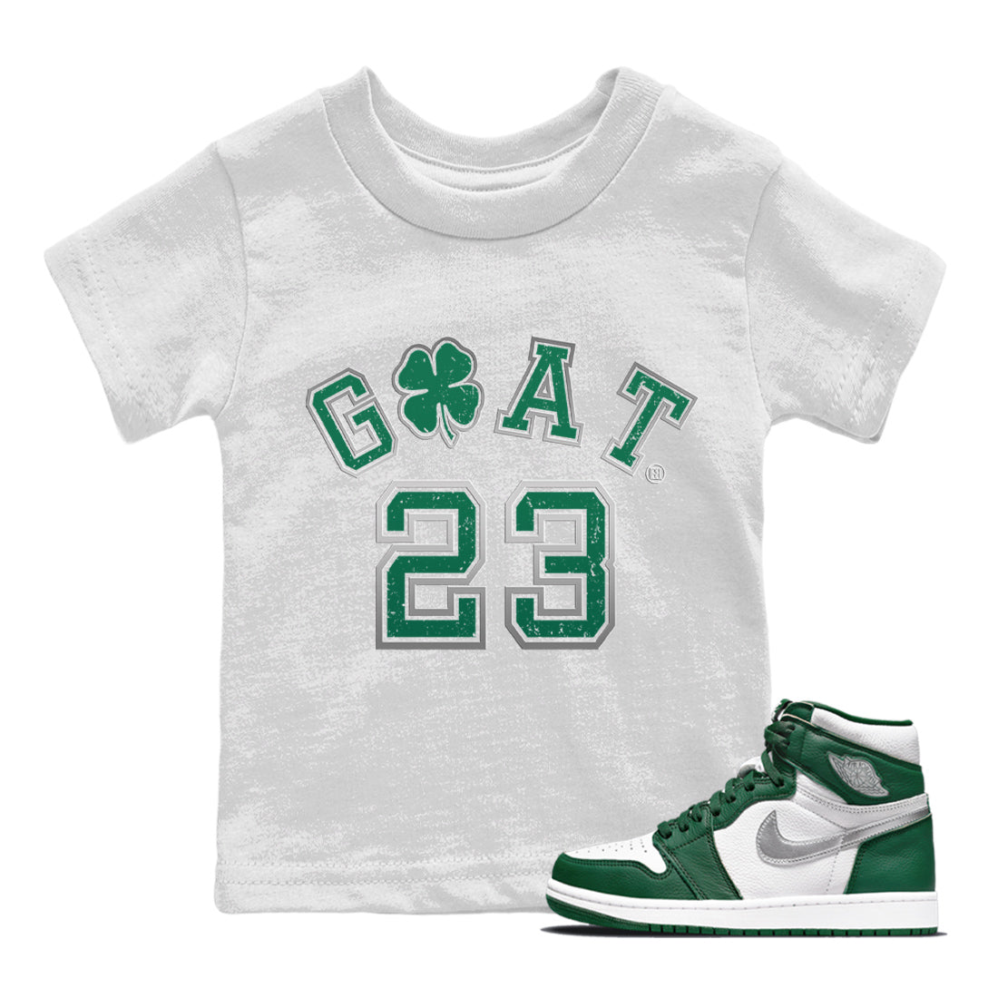 Jordan 1 Gorge Green Sneaker Matching T-Shirt Goat 23 Sneaker Tees Jordan 1 Gorge Green Sneaker Release Tees Kids Shirts