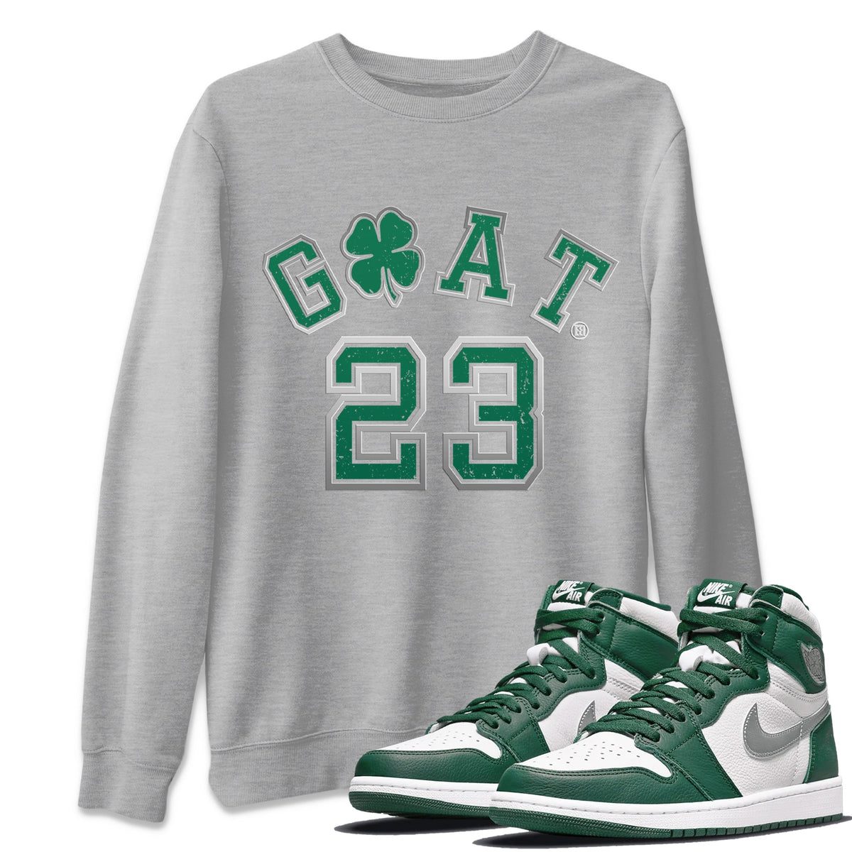 Jordan 1 Gorge Green Sneaker Matching T-Shirt Goat 23 Sneaker Tees Jordan 1 Gorge Green Sneaker Release Tees Crew Neck Tees