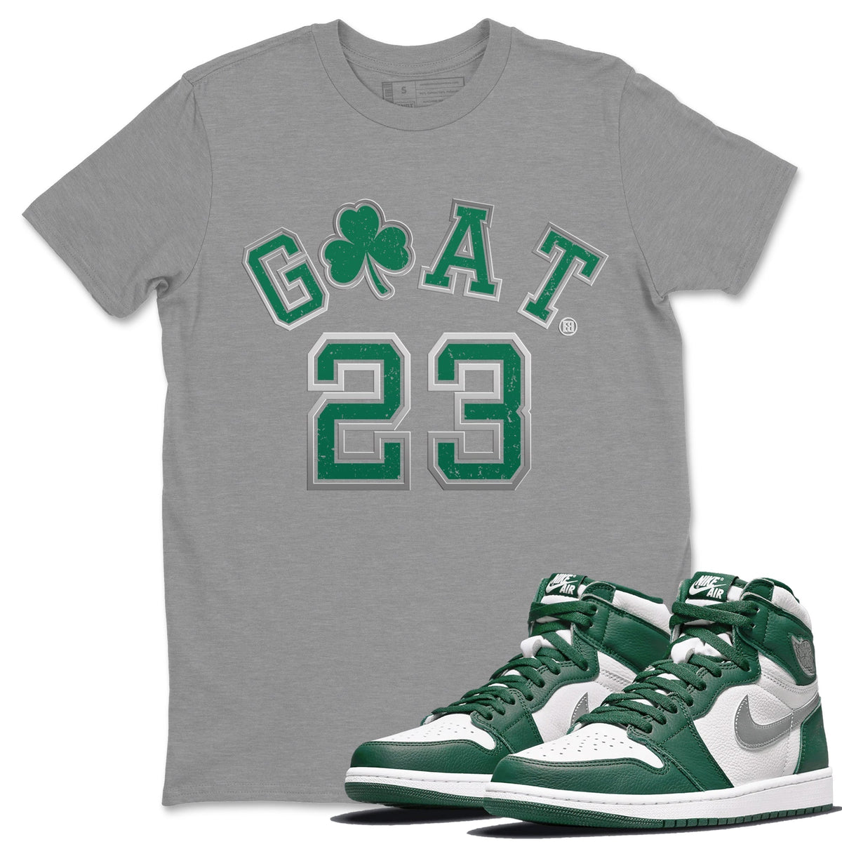 Jordan 1 Gorge Green Sneaker Matching T-Shirt Goat 23 Sneaker Tees Jordan 1 Gorge Green Sneaker Release Tees Crew Neck Tees