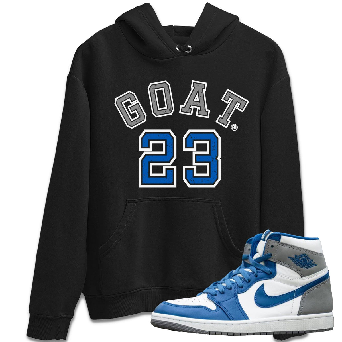 Jordan 1 True Blue Sneaker Matching T-Shirt Goat 23 Sneaker Tees Jordan 1 True Blue Sneaker Release Tees Crew Neck Tees