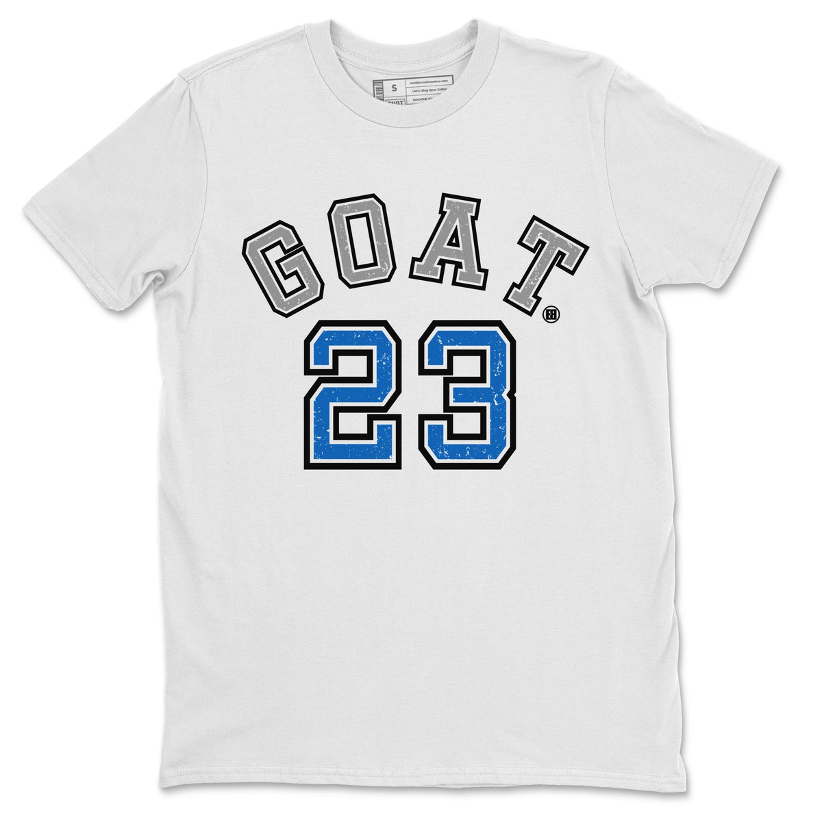 Jordan 1 True Blue Sneaker Matching T-Shirt Goat 23 Sneaker Tees Jordan 1 True Blue Sneaker Release Tees Crew Neck Tees