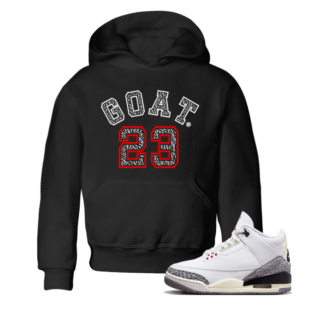 Air Jordan 3 White Cement Goat 23 Baby and Kids Sneaker Tees Air Jordan 3 Retro White Cement Kids Sneaker Tees Washing and Care Tip