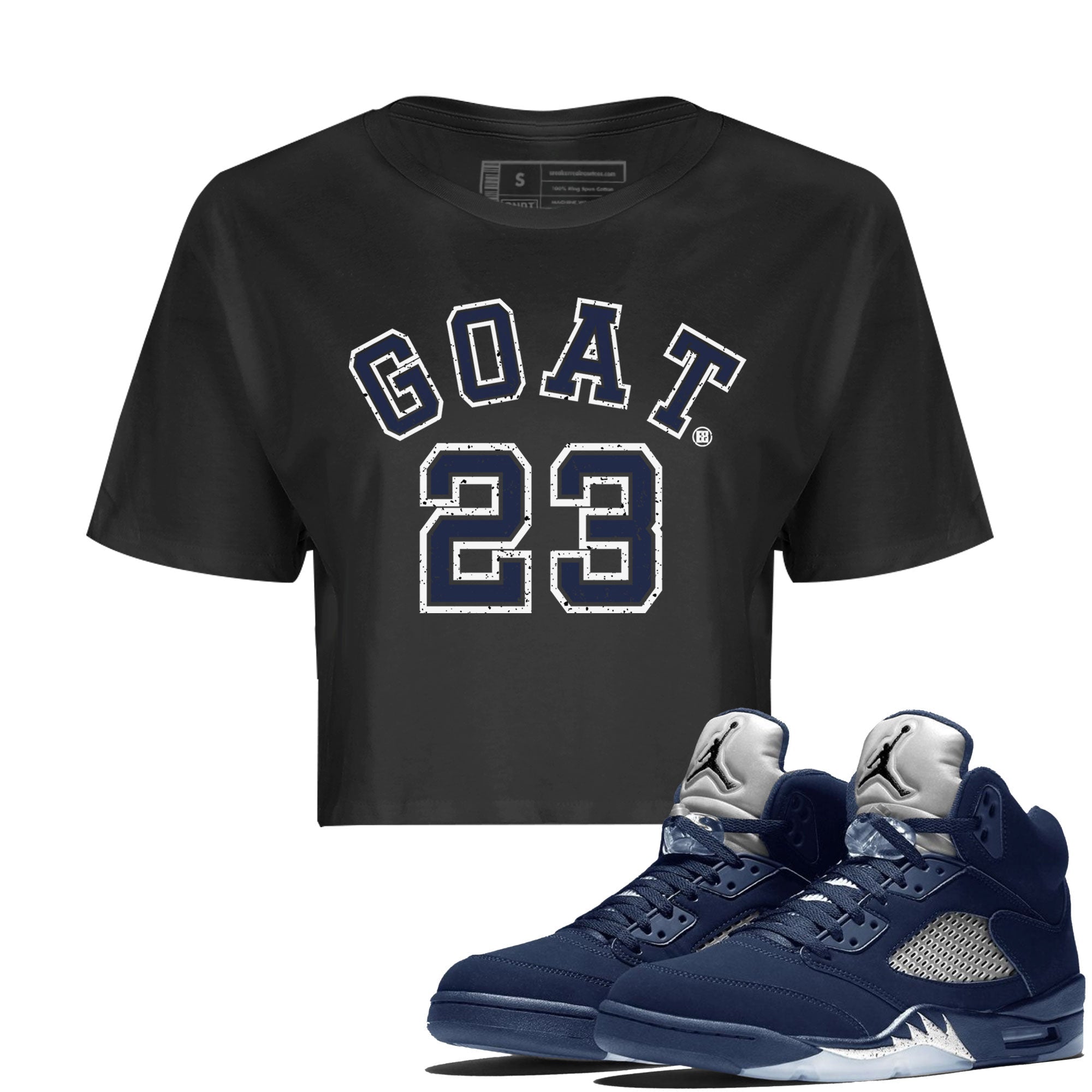 Air Jordan 5 Georgetown Sneaker Match Tees Goat 23 Streetwear Sneaker Shirt 5 Georgetown Drip Gear Zone Sneaker Matching Clothing Navy 5s Women's Shirts Black 1