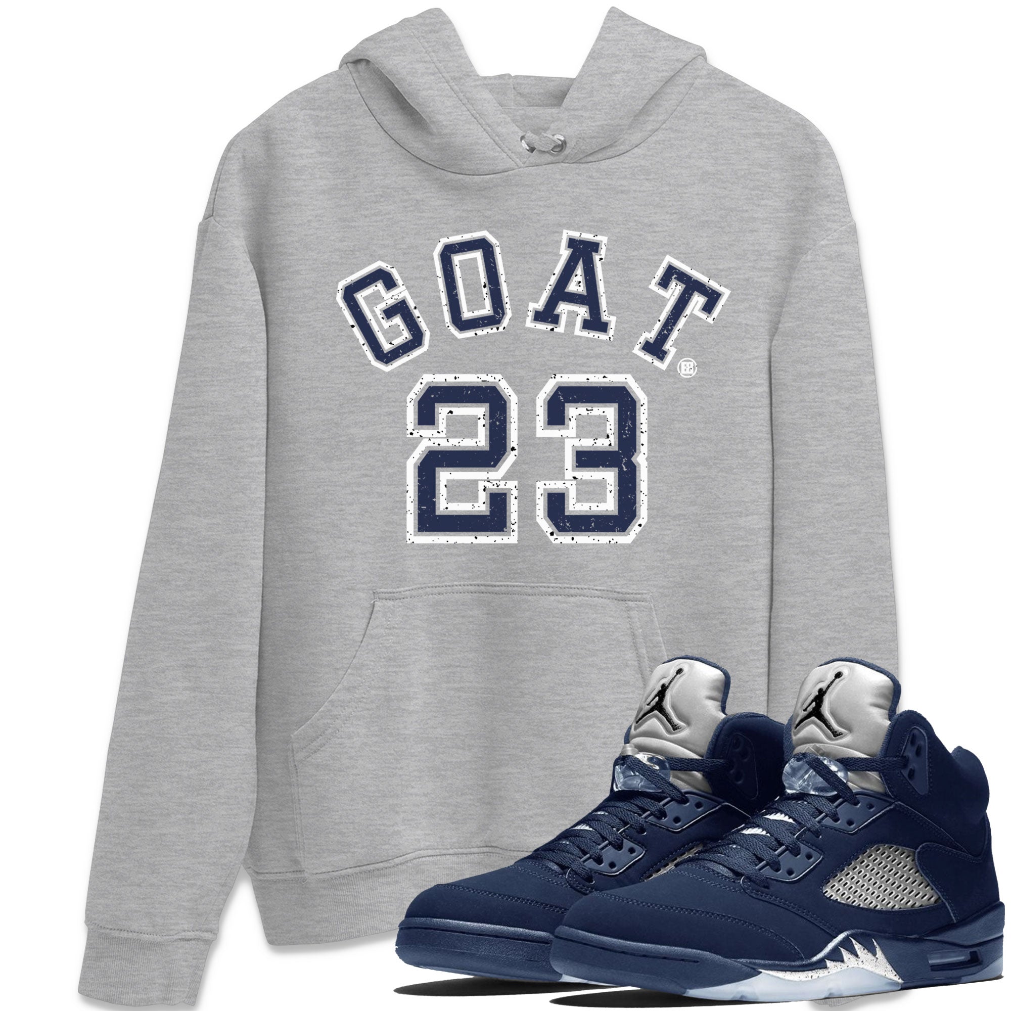 Air Jordan 5 Georgetown Sneaker Match Tees Goat 23 Streetwear Sneaker Shirt 5 Georgetown Drip Gear Zone Sneaker Matching Clothing Navy 5s Unisex Shirts Heather Grey 1