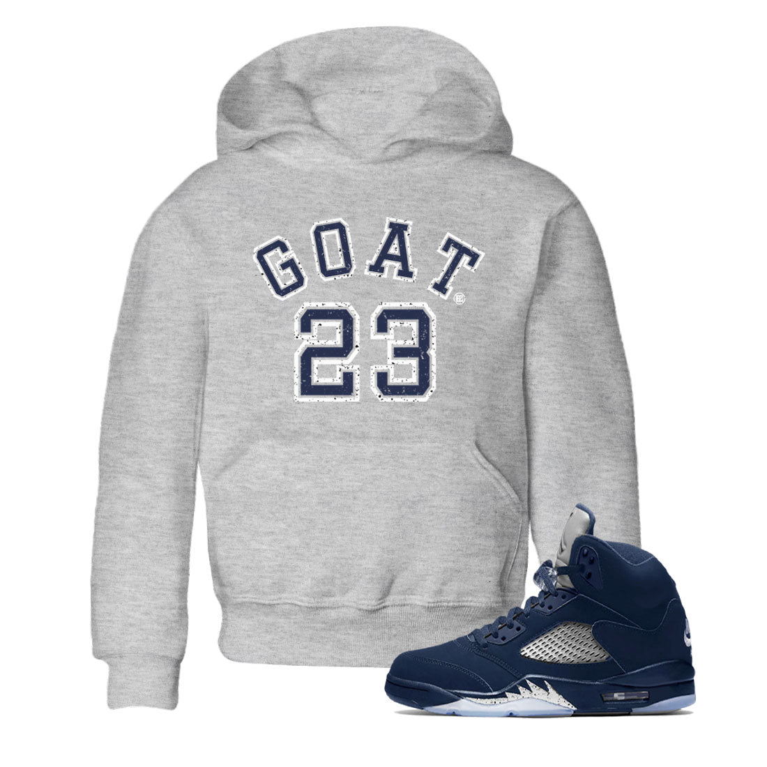 Air Jordan 5 Georgetown Sneaker Match Tees Goat 23 Streetwear Sneaker Shirt 5 Georgetown Drip Gear Zone Sneaker Matching Clothing Navy 5s Kids Shirts Heather Grey 1