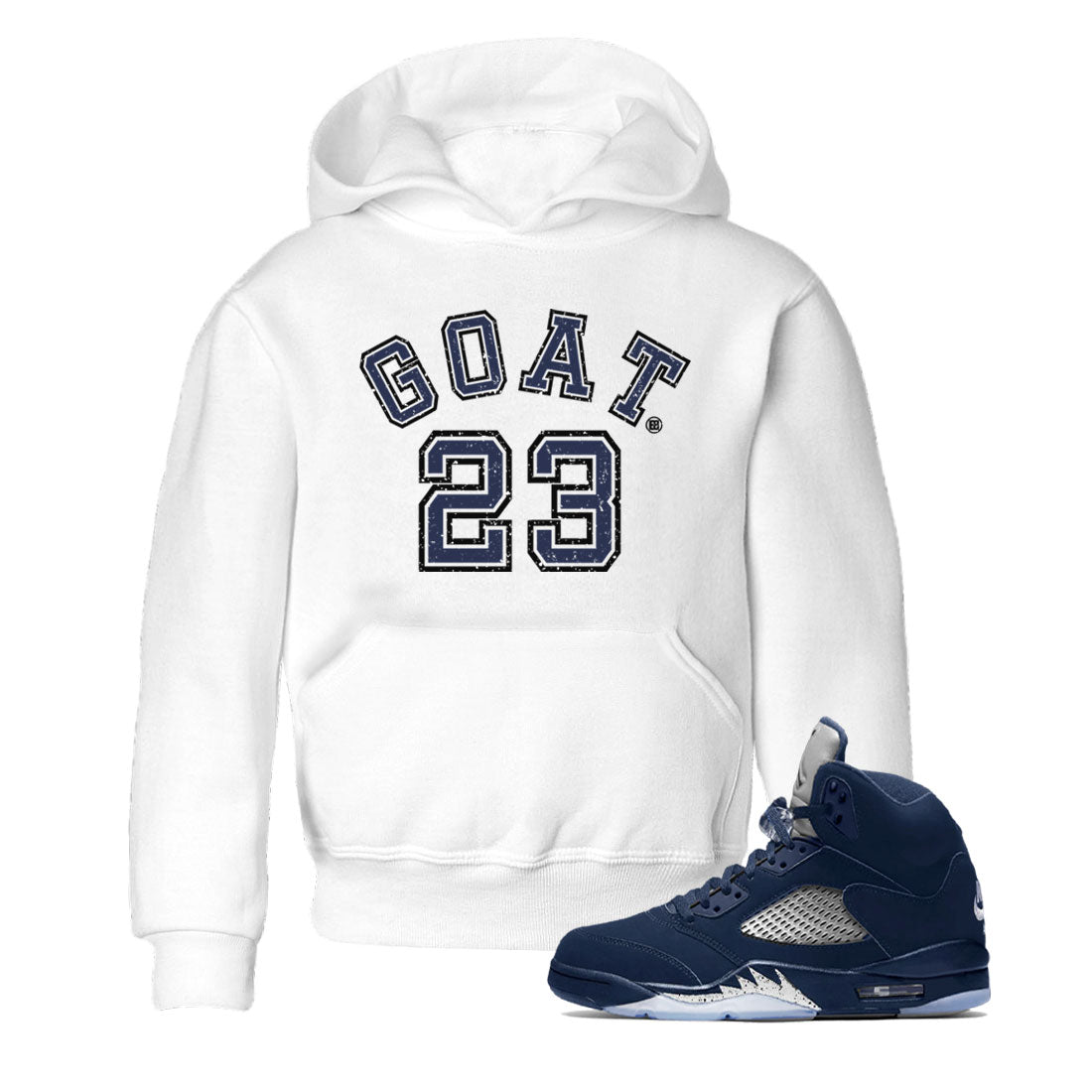 Air Jordan 5 Georgetown Sneaker Match Tees Goat 23 Streetwear Sneaker Shirt 5 Georgetown Drip Gear Zone Sneaker Matching Clothing Navy 5s Kids Shirts White 1