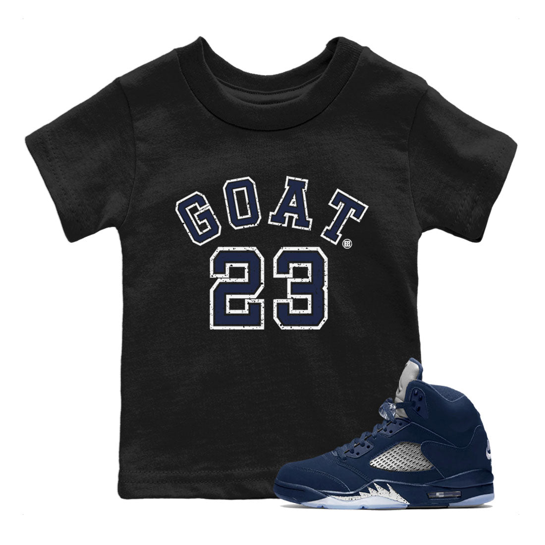 Air Jordan 5 Georgetown Sneaker Match Tees Goat 23 Streetwear Sneaker Shirt 5 Georgetown Drip Gear Zone Sneaker Matching Clothing Navy 5s Kids Shirts Black 1