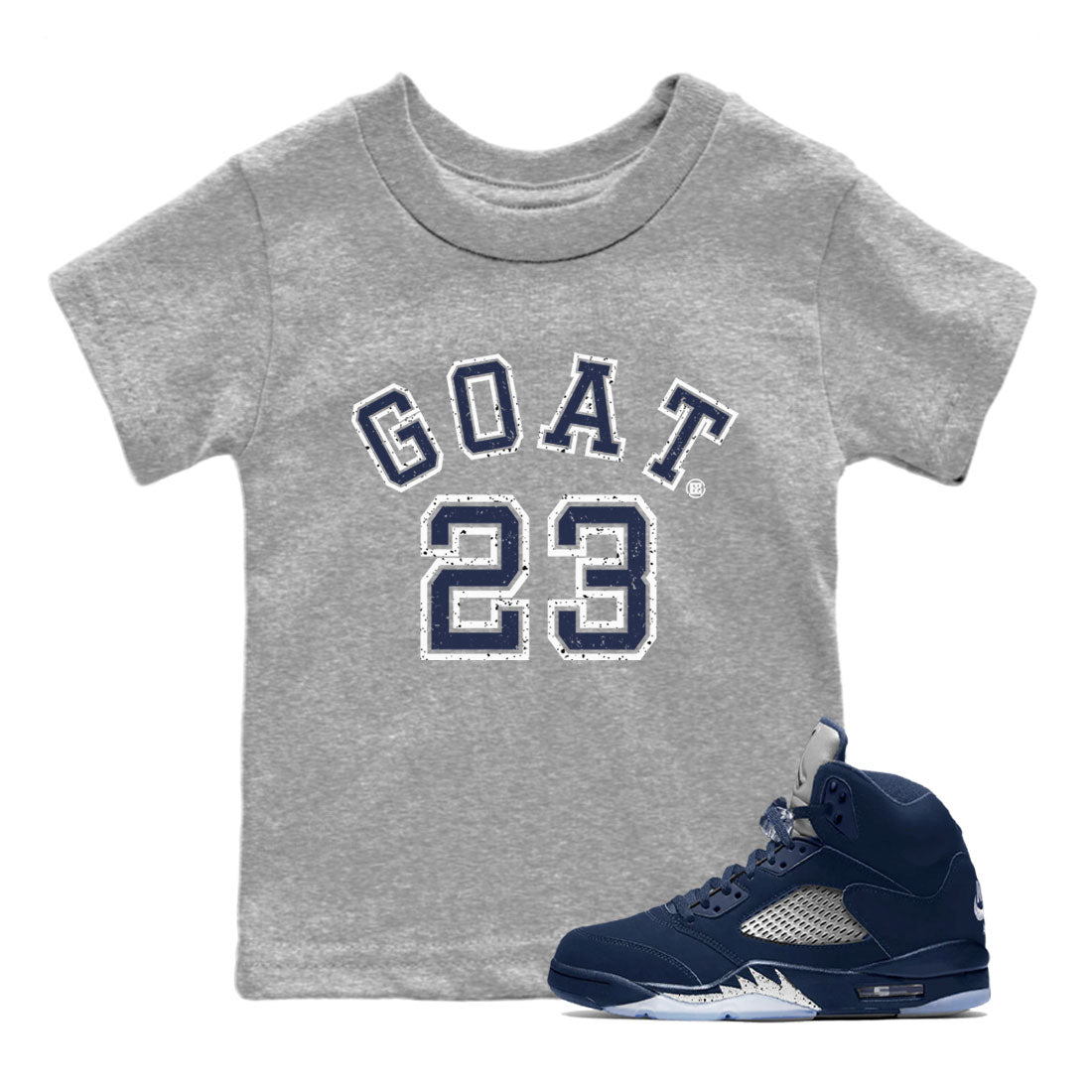 Air Jordan 5 Georgetown Sneaker Match Tees Goat 23 Streetwear Sneaker Shirt 5 Georgetown Drip Gear Zone Sneaker Matching Clothing Navy 5s Kids Shirts Heather Grey 1