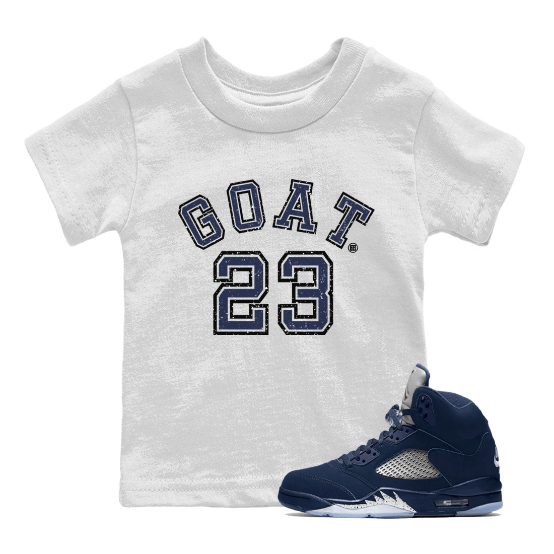 Air Jordan 5 Georgetown Sneaker Match Tees Goat 23 Streetwear Sneaker Shirt 5 Georgetown Drip Gear Zone Sneaker Matching Clothing Navy 5s Kids Shirts White 1