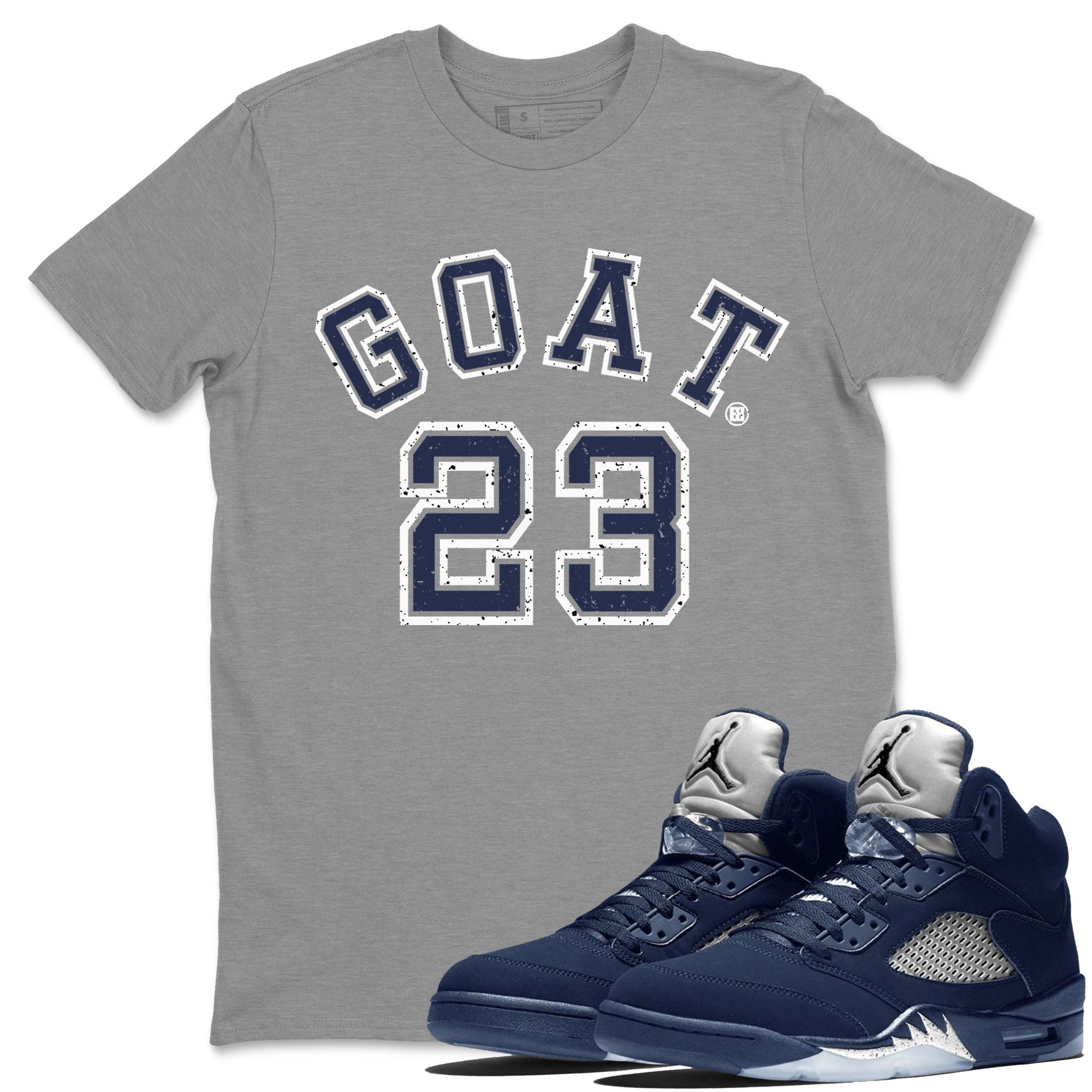 Air Jordan 5 Georgetown Sneaker Match Tees Goat 23 Streetwear Sneaker Shirt 5 Georgetown Drip Gear Zone Sneaker Matching Clothing Navy 5s Unisex Shirts Heather Grey 1