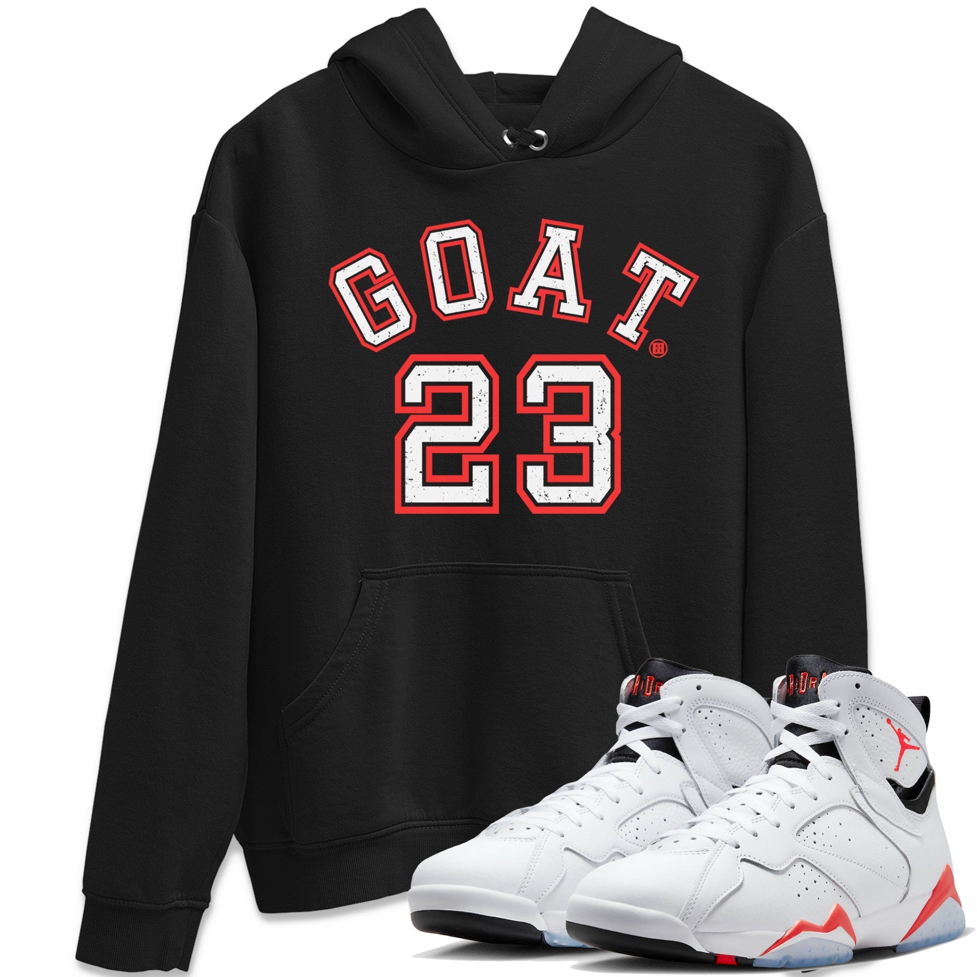 Air Jordan 7 White Infrared Sneaker Match Tees Goat 23 Streetwear Sneaker Shirt 7s White Infrared Drip Gear Zone Sneaker Matching Clothing Unisex Shirts Black 1