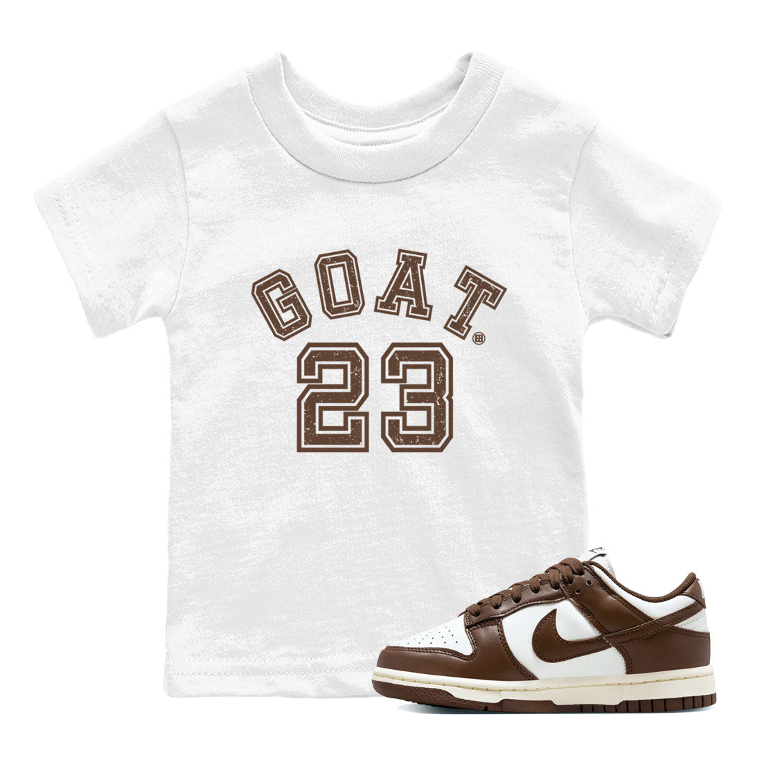 Dunk Low WMNS Cacao Wow sneaker sneaker shirt to match jordans Goat 23 sneaker match tees Dunk Cacao Wow Drip Gear Zone Baby Toddler White 1 T-Shirt