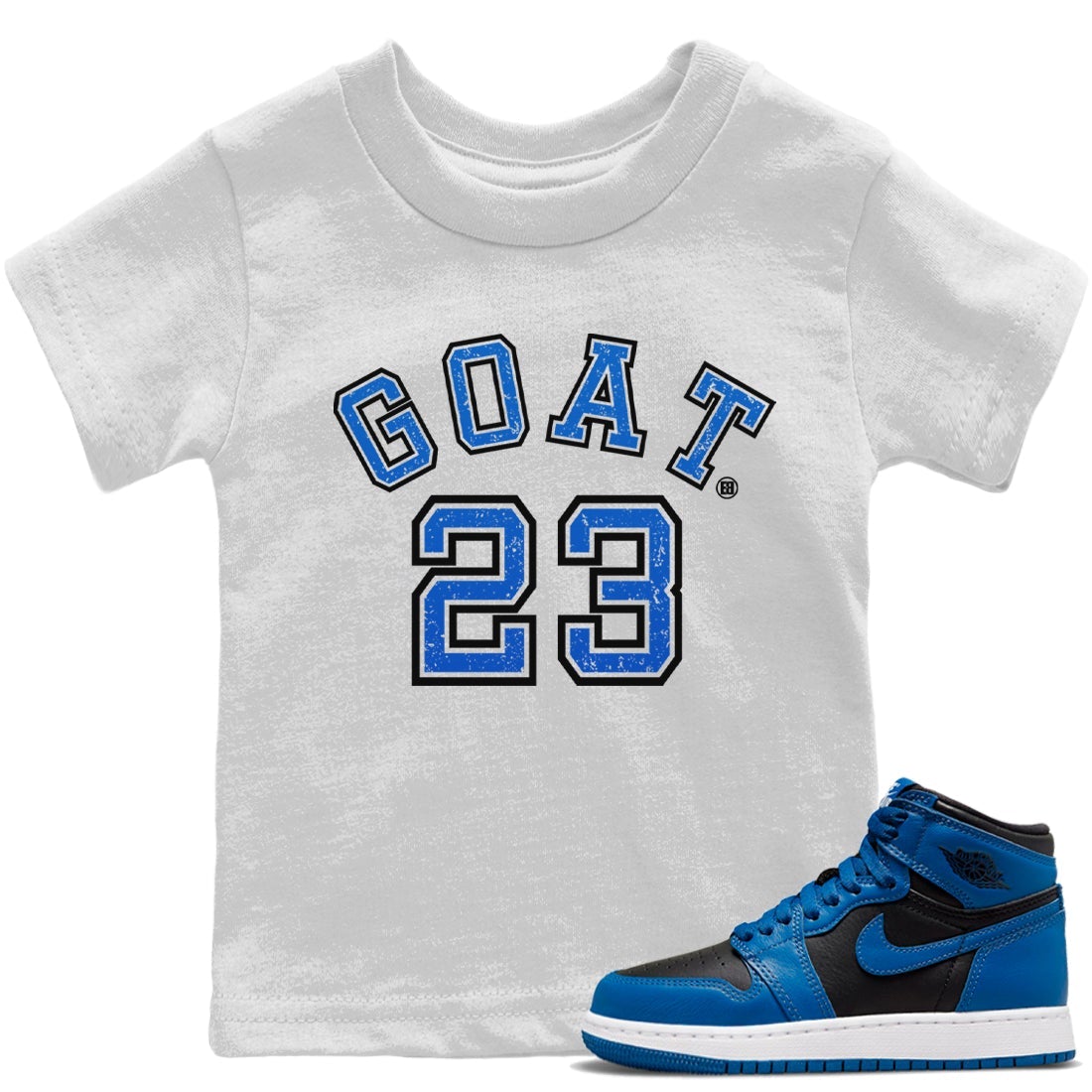 Jordan 1 Dark Marina Blue Sneaker Matching T-Shirt Goat 23 Sneaker Tees Jordan 1 Dark Marina Blue Sneaker Release Tees Kids Shirts