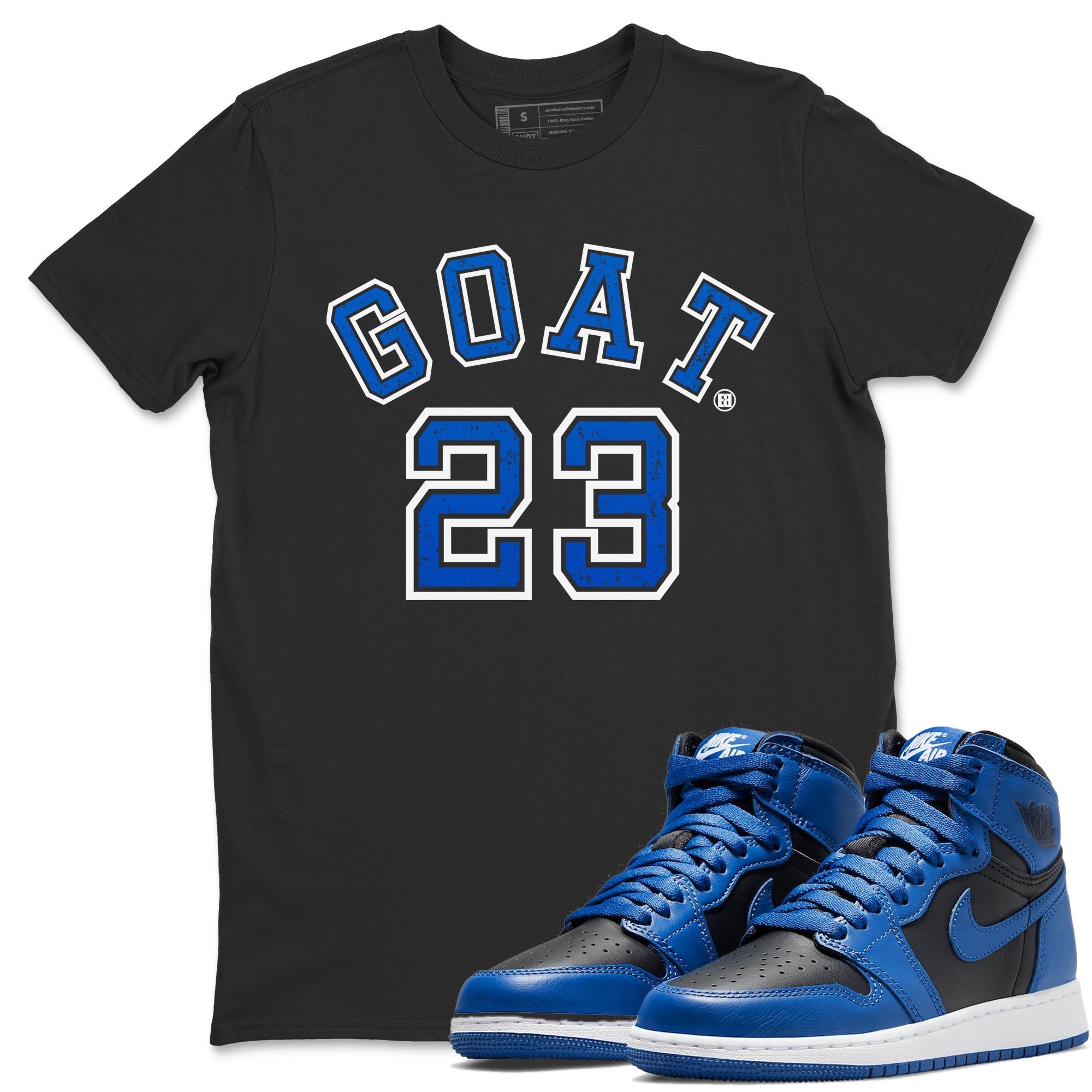 Jordan 1 Dark Marina Blue Sneaker Matching T-Shirt Goat 23 Sneaker Tees Jordan 1 Dark Marina Blue Sneaker Release Tees Crew Neck Tees