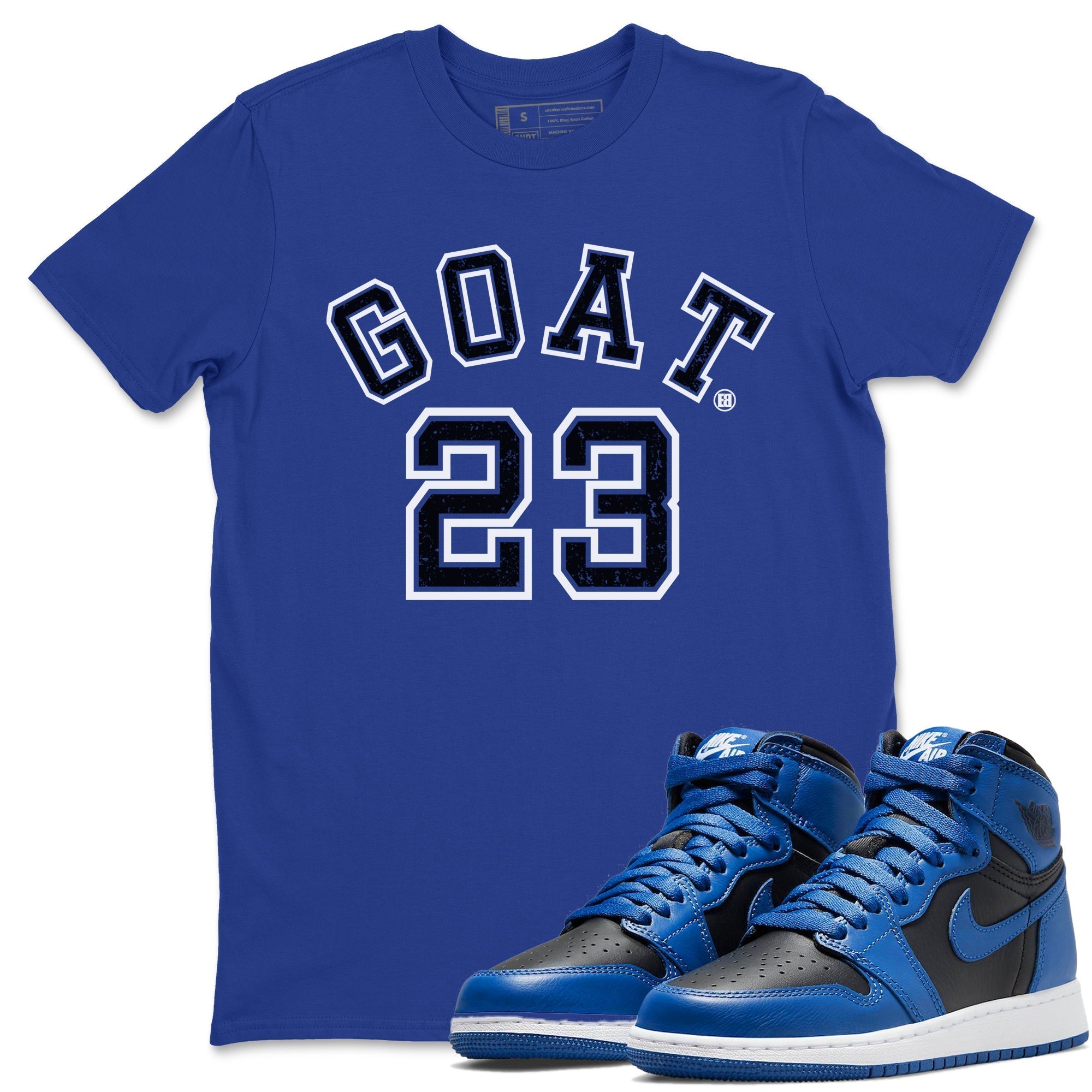 Jordan 1 Dark Marina Blue Sneaker Matching T-Shirt Goat 23 Sneaker Tees Jordan 1 Dark Marina Blue Sneaker Release Tees Crew Neck Tees