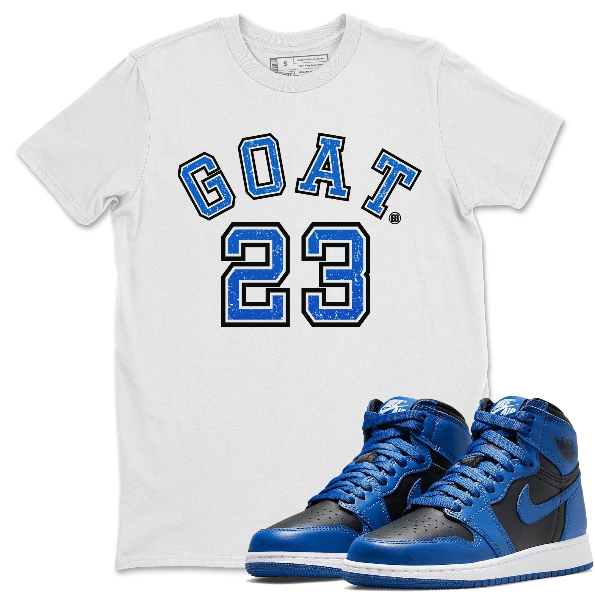 Jordan 1 Dark Marina Blue Sneaker Matching T-Shirt Goat 23 Sneaker Tees Jordan 1 Dark Marina Blue Sneaker Release Tees Crew Neck Tees