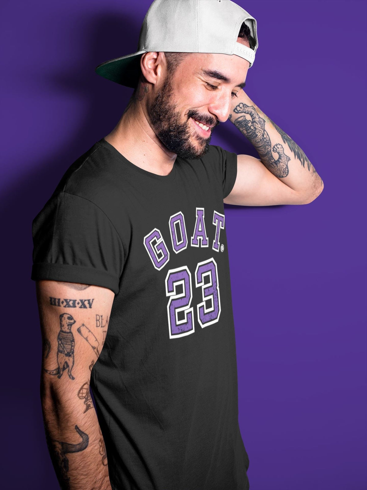 Jordan 13 Court Purple Sneaker Matching T-Shirt Goat 23 Sneaker Tees Jordan 13 Court Purple Sneaker Release Tees Crew Neck Tees