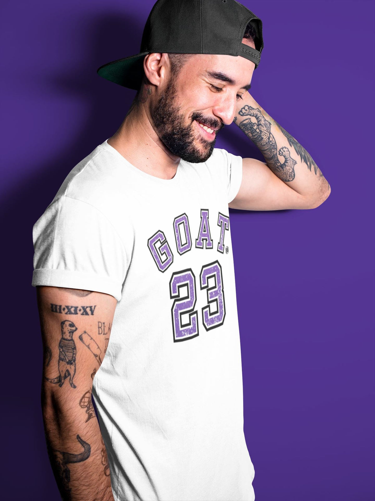 Jordan 13 Court Purple Sneaker Matching T-Shirt Goat 23 Sneaker Tees Jordan 13 Court Purple Sneaker Release Tees Crew Neck Tees