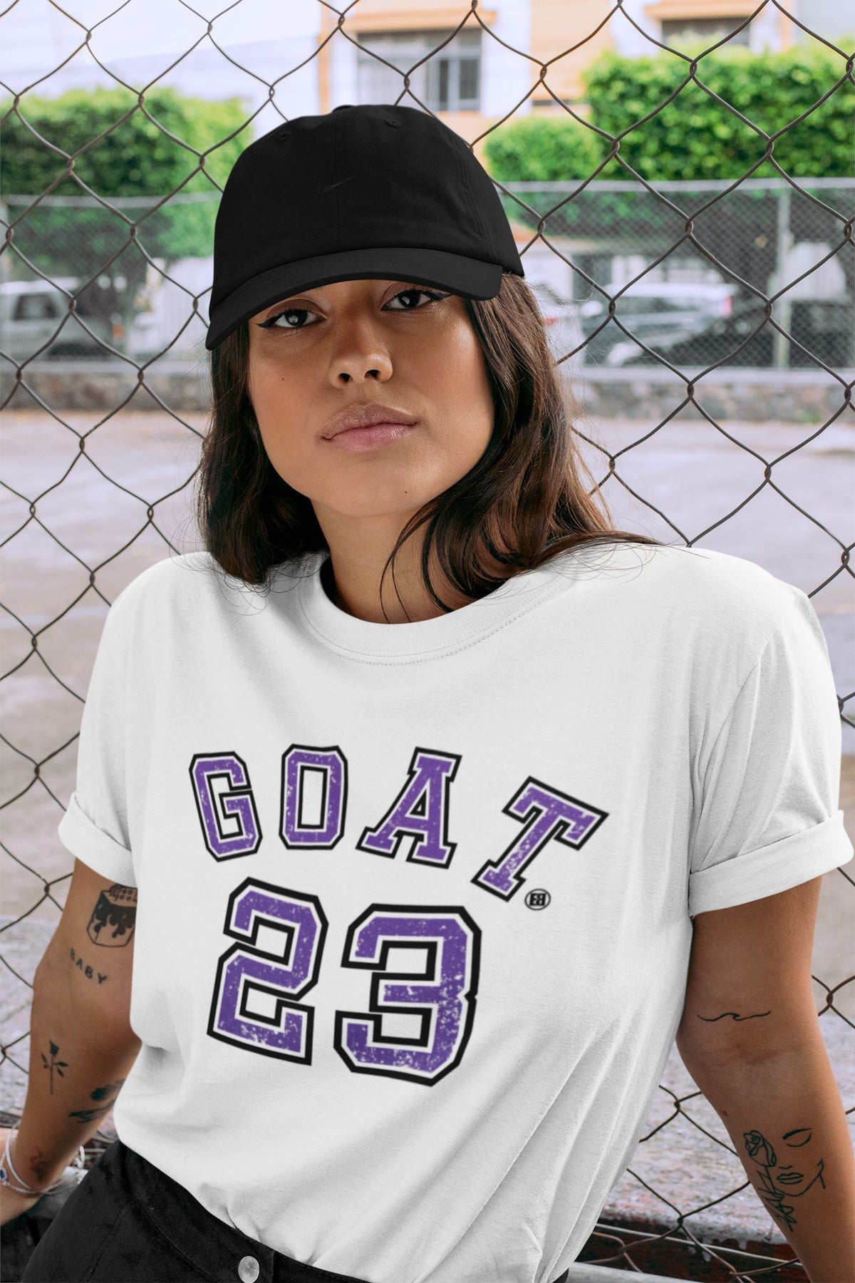 Jordan 13 Court Purple Sneaker Matching T-Shirt Goat 23 Sneaker Tees Jordan 13 Court Purple Sneaker Release Tees Crew Neck Tees