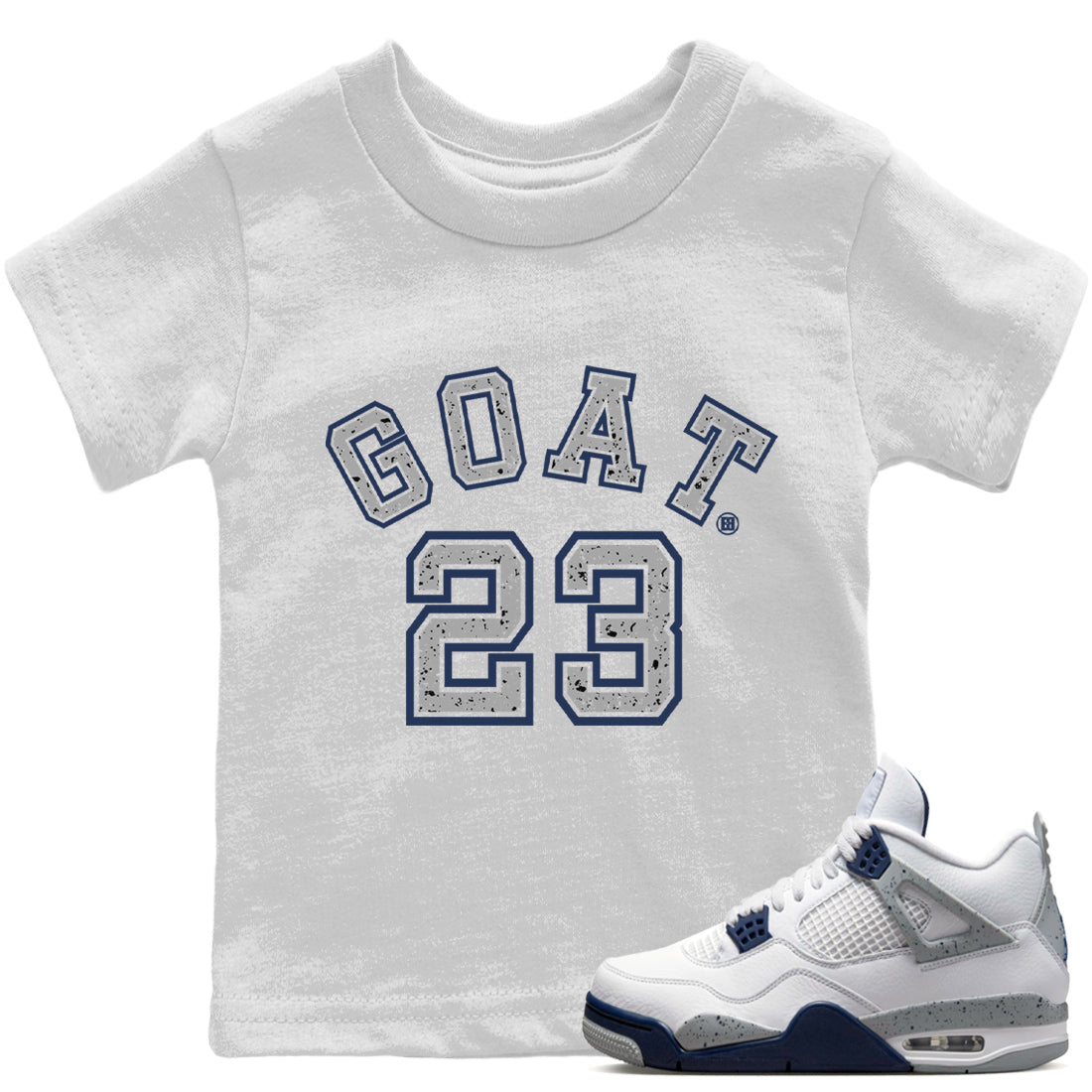 Jordan 4 Midnight Navy Sneaker Matching T-Shirt Goat 23 Sneaker Tees Jordan 4 Midnight Navy Sneaker Release Tees Kids Shirts