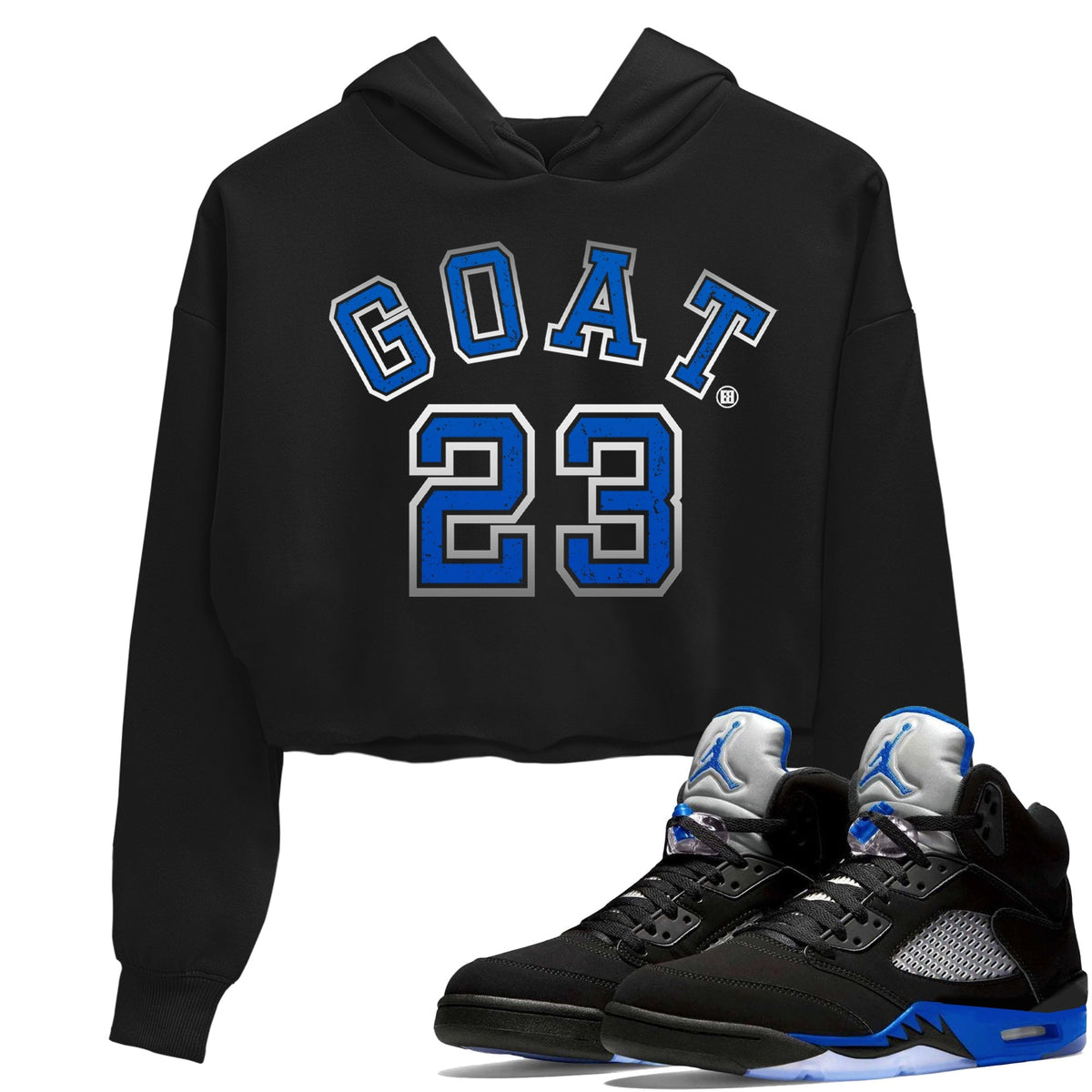 Jordan 5 Racer Blue Sneaker Matching T-Shirt Goat 23 Sneaker Tees Jordan 5 Racer Blue Sneaker Release Tees Women's Shirts