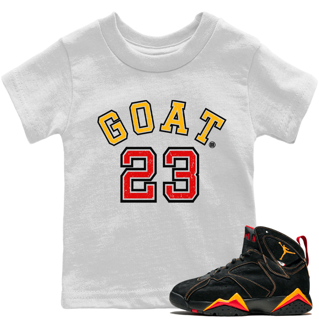 Jordan 7 Citrus Shirt To Match Jordans Goat 23 Sneaker Tees Jordan 7 Citrus Drip Gear Zone Sneaker Matching Clothing Kids Shirts