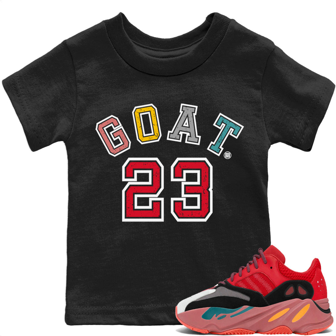 Yeezy 700 Hi-Res Red Shirt To Match Jordans Goat 23 Sneaker Tees Yeezy 700 Hi-Res Red Drip Gear Zone Sneaker Matching Clothing Kids Shirts