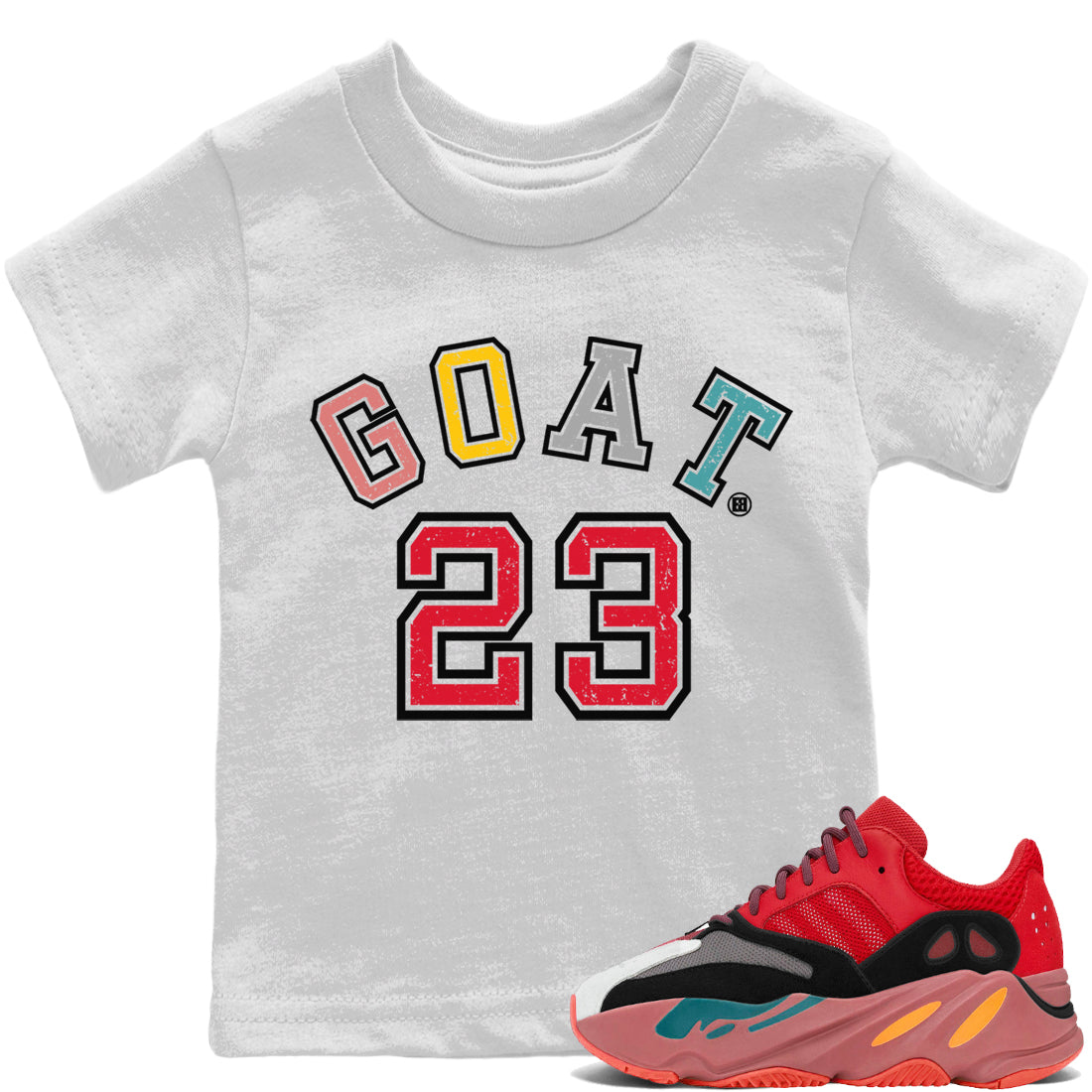 Yeezy 700 Hi-Res Red Shirt To Match Jordans Goat 23 Sneaker Tees Yeezy 700 Hi-Res Red Drip Gear Zone Sneaker Matching Clothing Kids Shirts